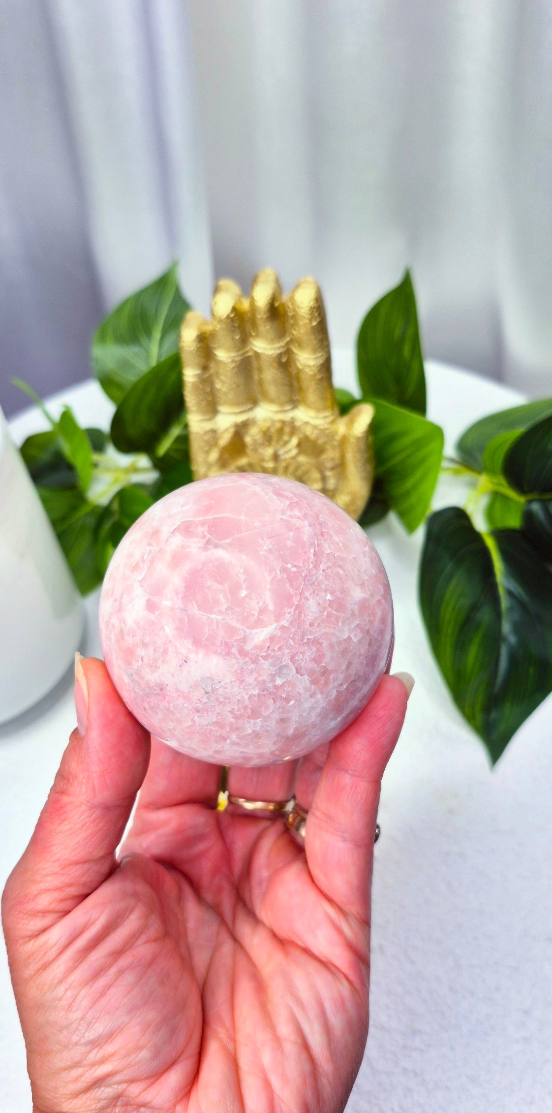 Madagascan Pink Opal Sphere on Stand #B