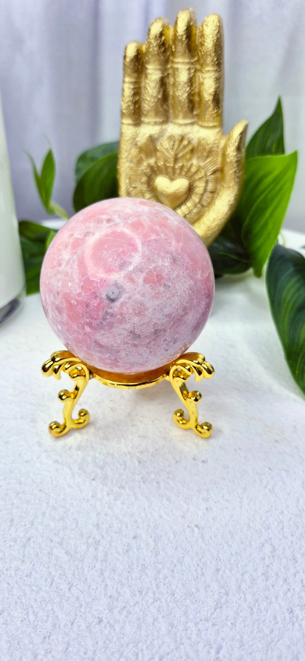Madagascan Pink Opal Sphere on Stand #B