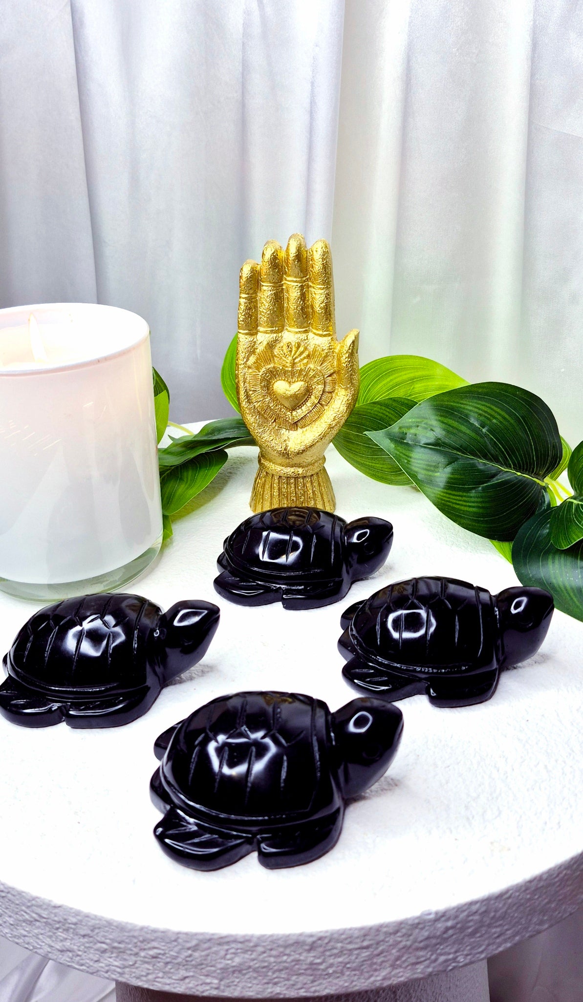 Black Obsidian Turtle Carvings