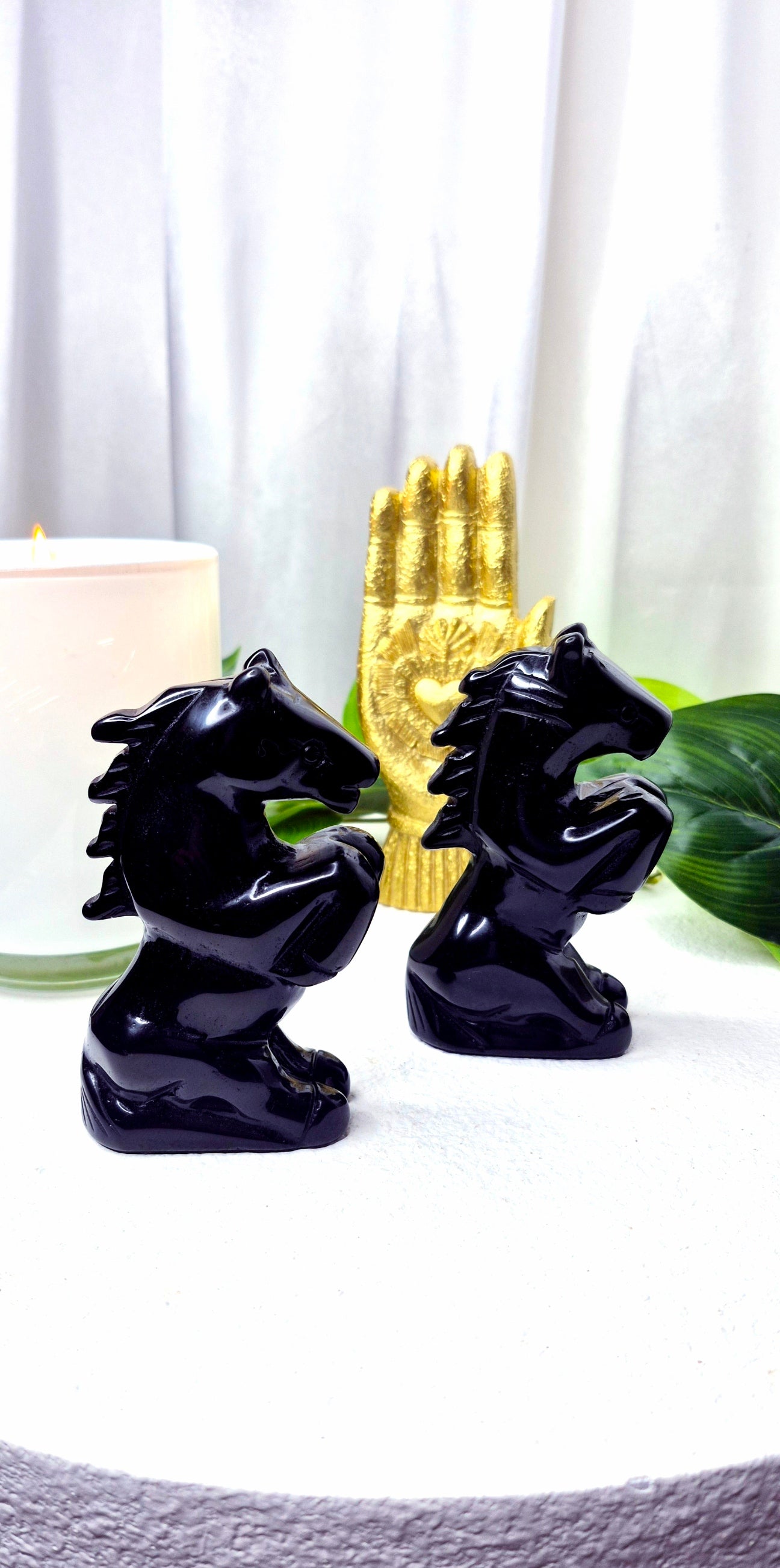 Black Obsidian Horse Carving