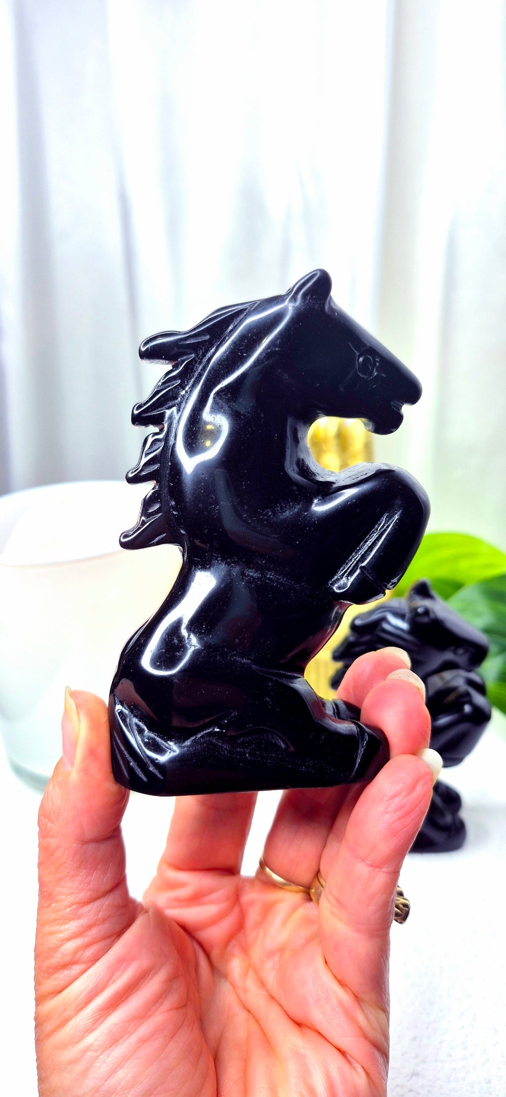 Black Obsidian Horse Carving