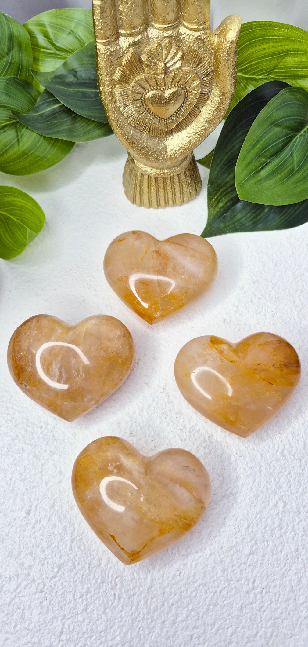 High Grade Golden Healer Heart Carving