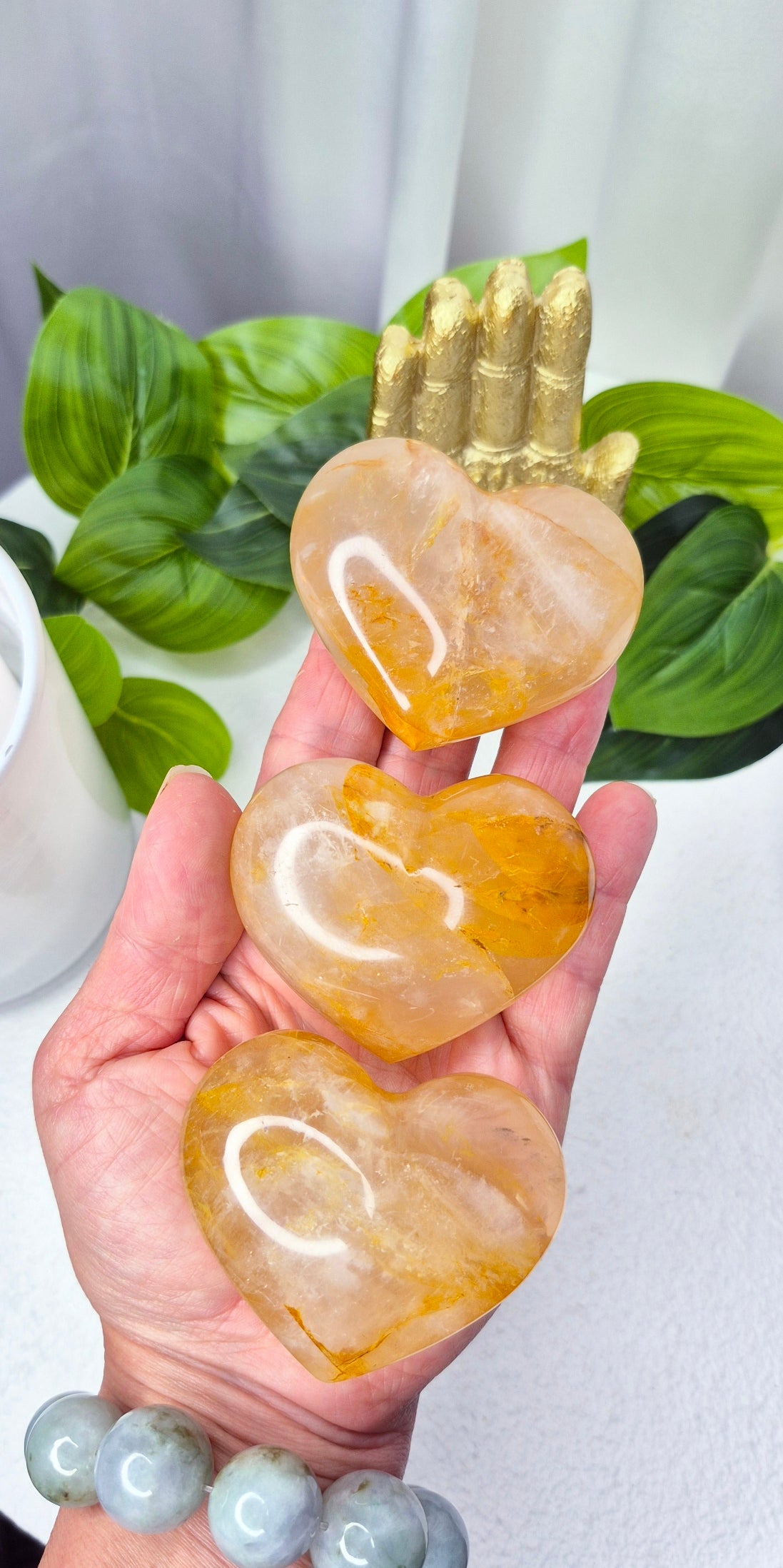 High Grade Golden Healer Heart Carving
