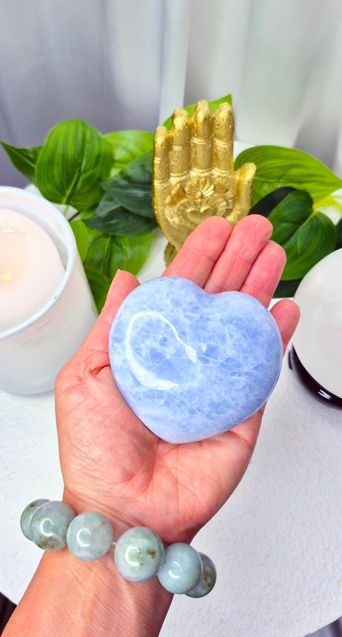 Blue Calcite Heart