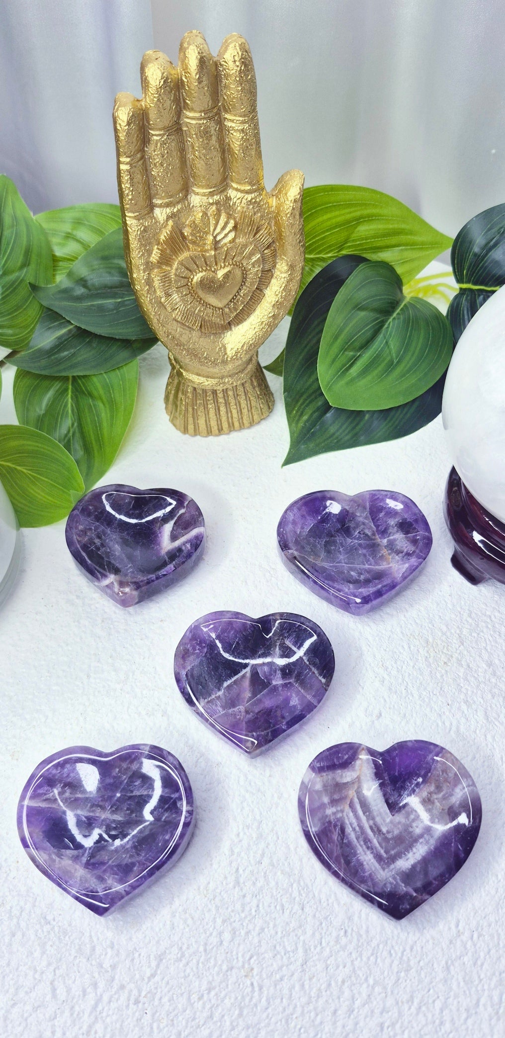 Mini Chevron Amethyst Heart Trinket Bowl