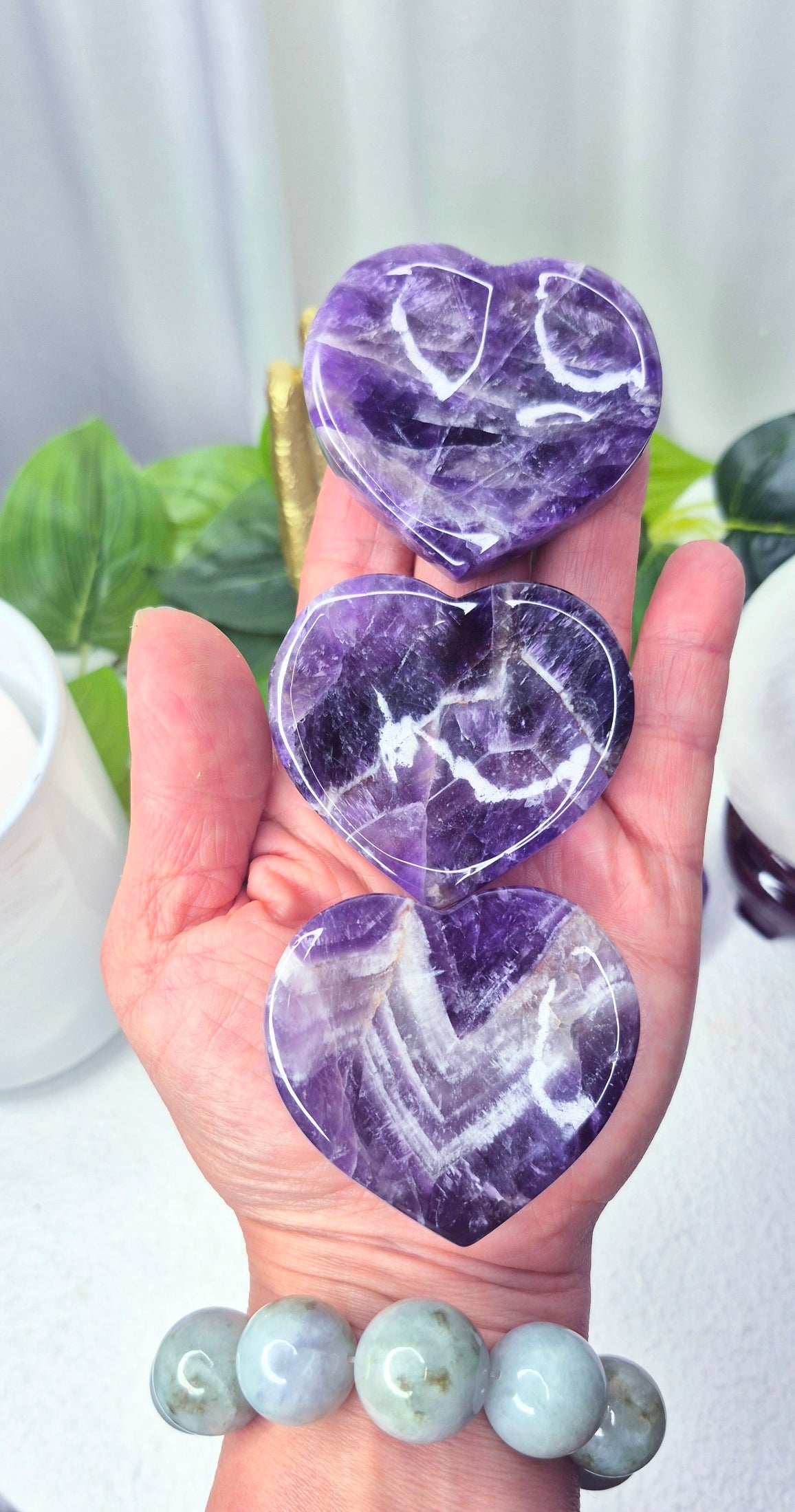 Mini Chevron Amethyst Heart Trinket Bowl
