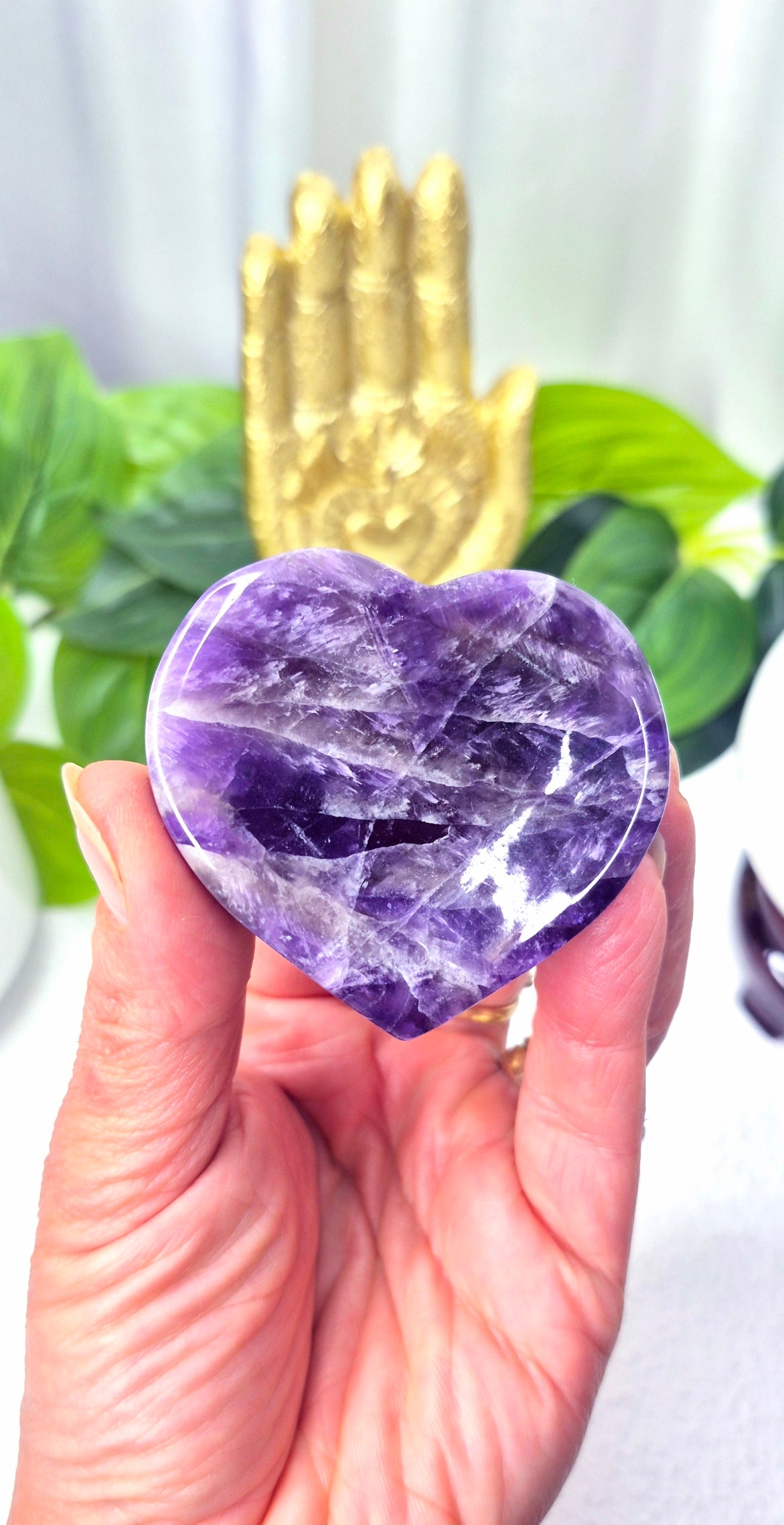 Mini Chevron Amethyst Heart Trinket Bowl