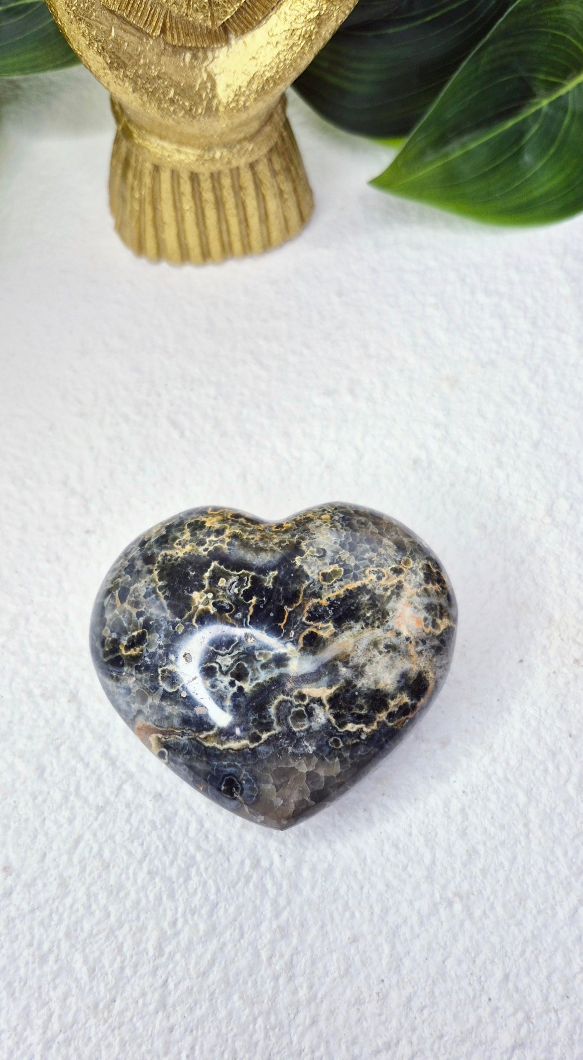 Ocean Jasper Heart Carving #E