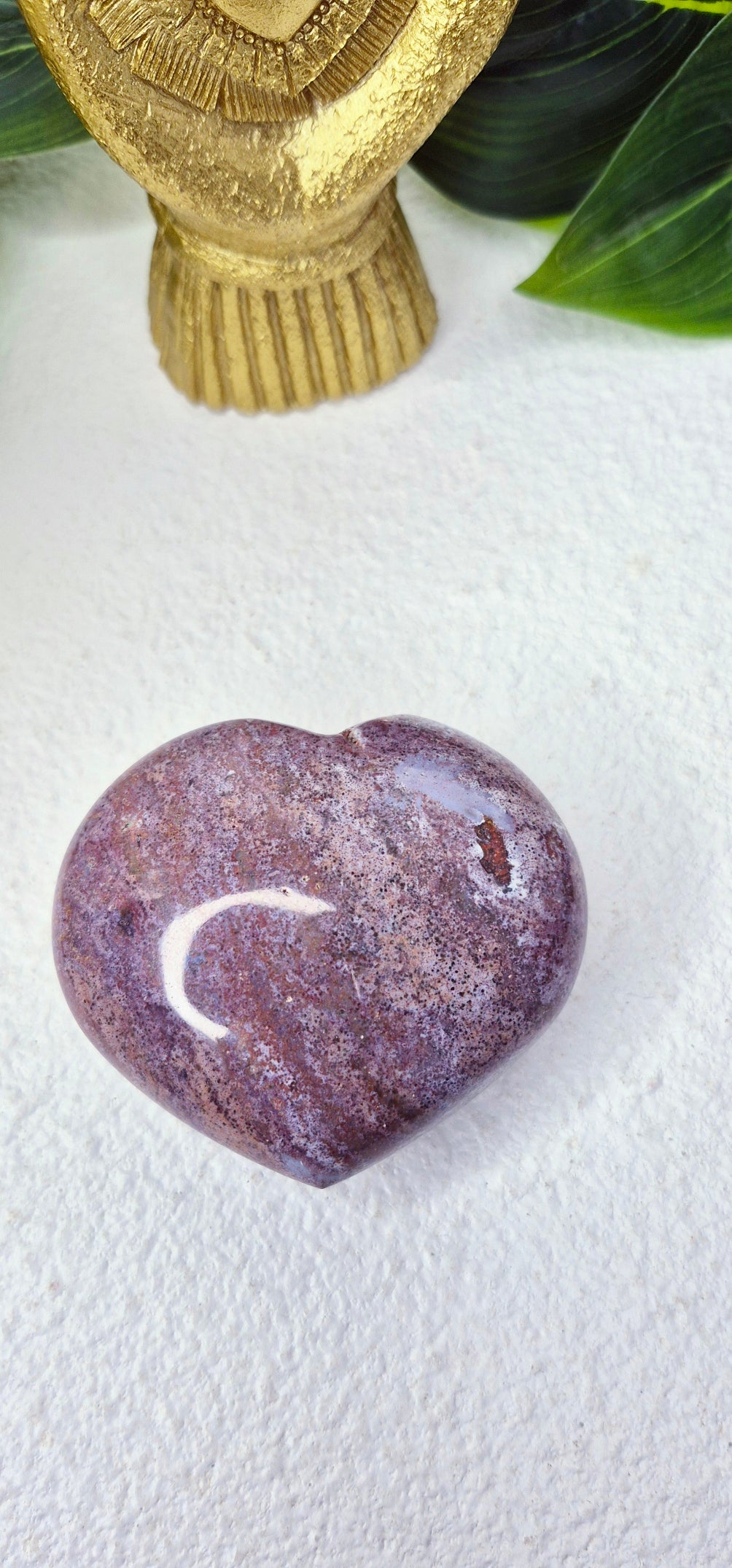 Ocean Jasper Heart Carving #D