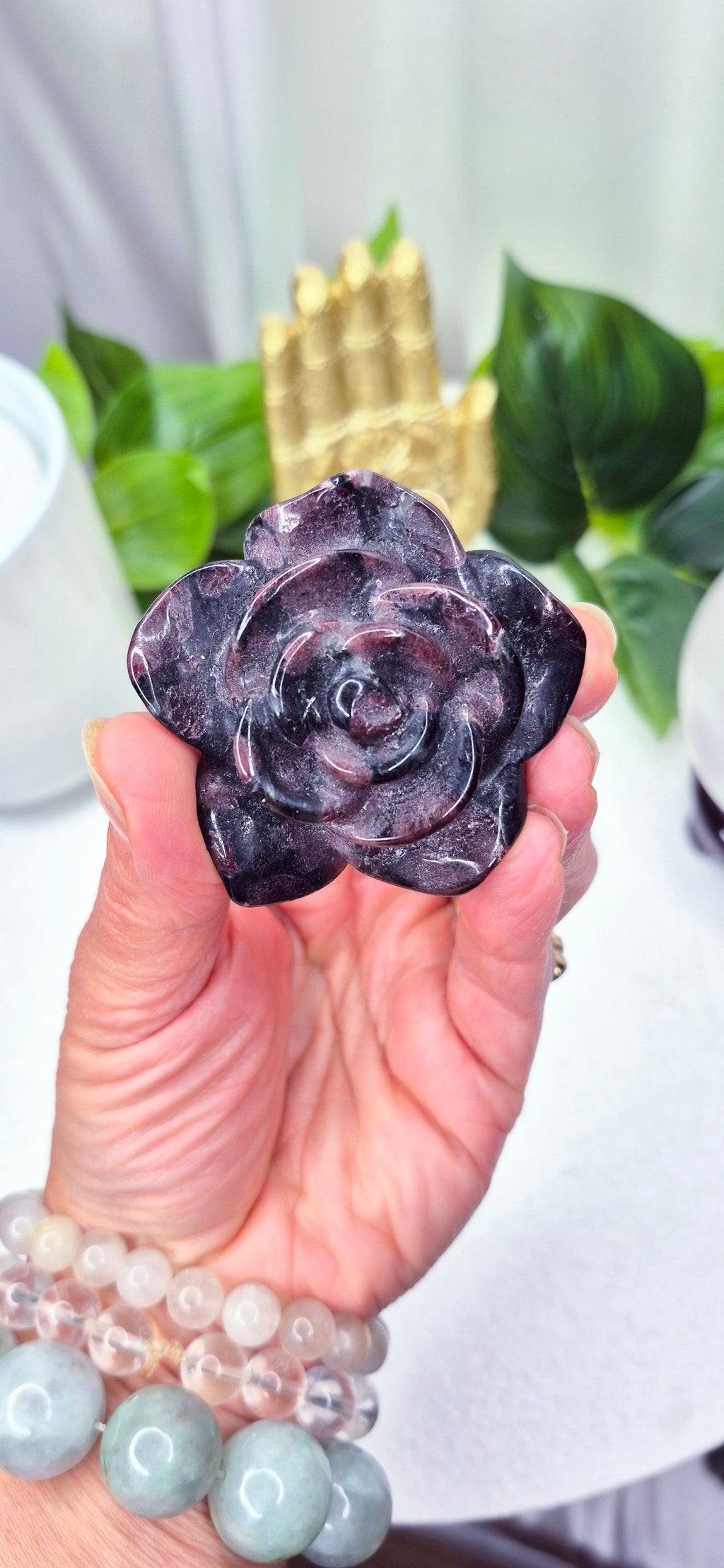 Garnet Rose Carving