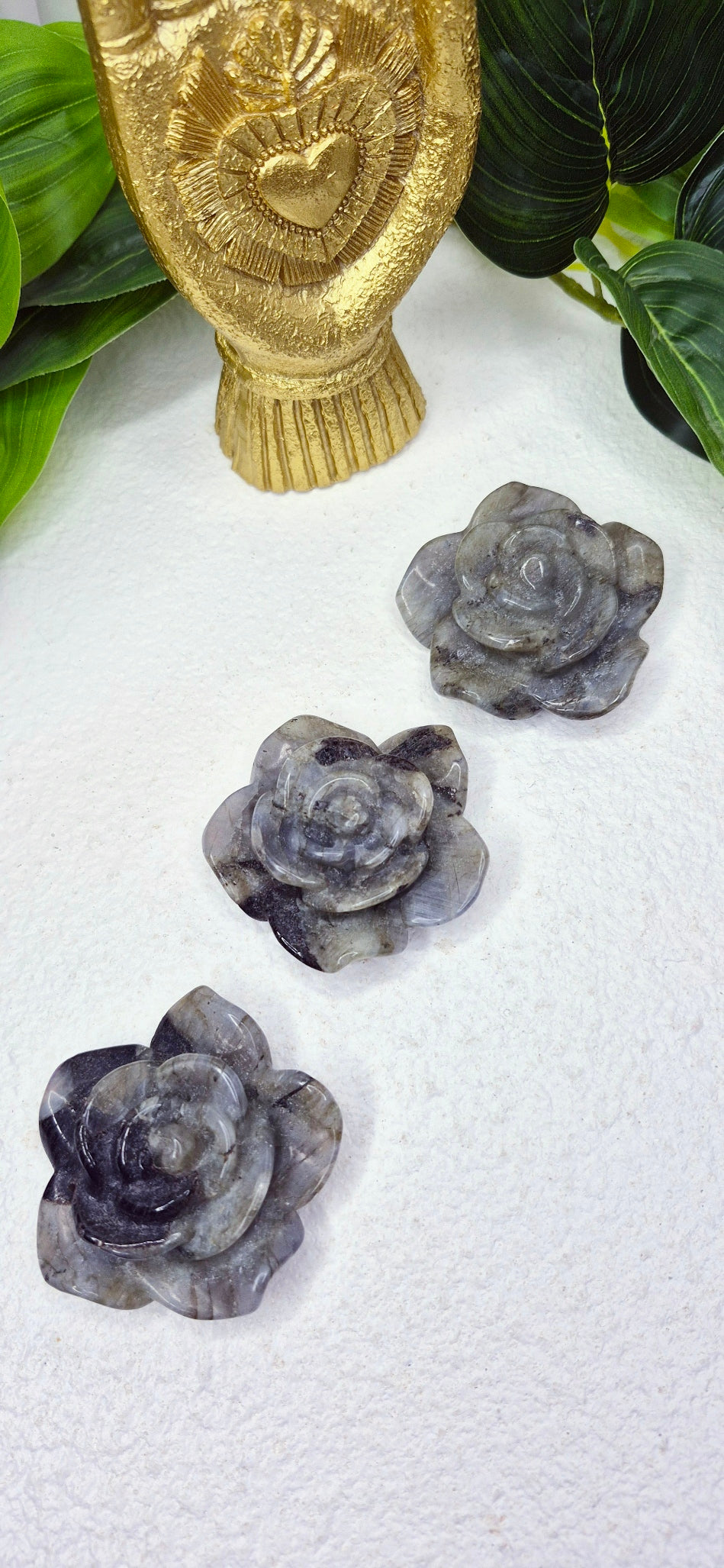 Labrodorite Rose Carving