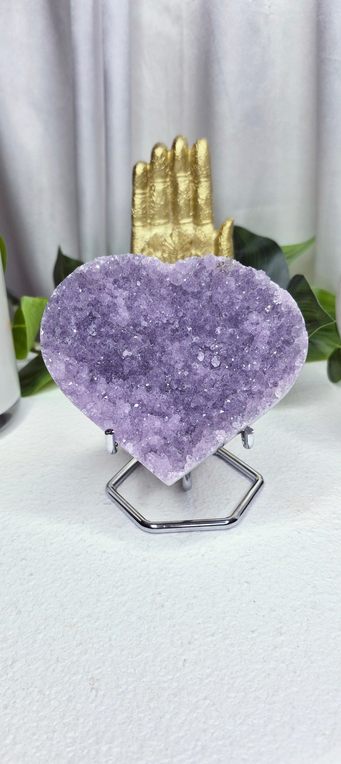 Amethyst Heart Cluster on Stand