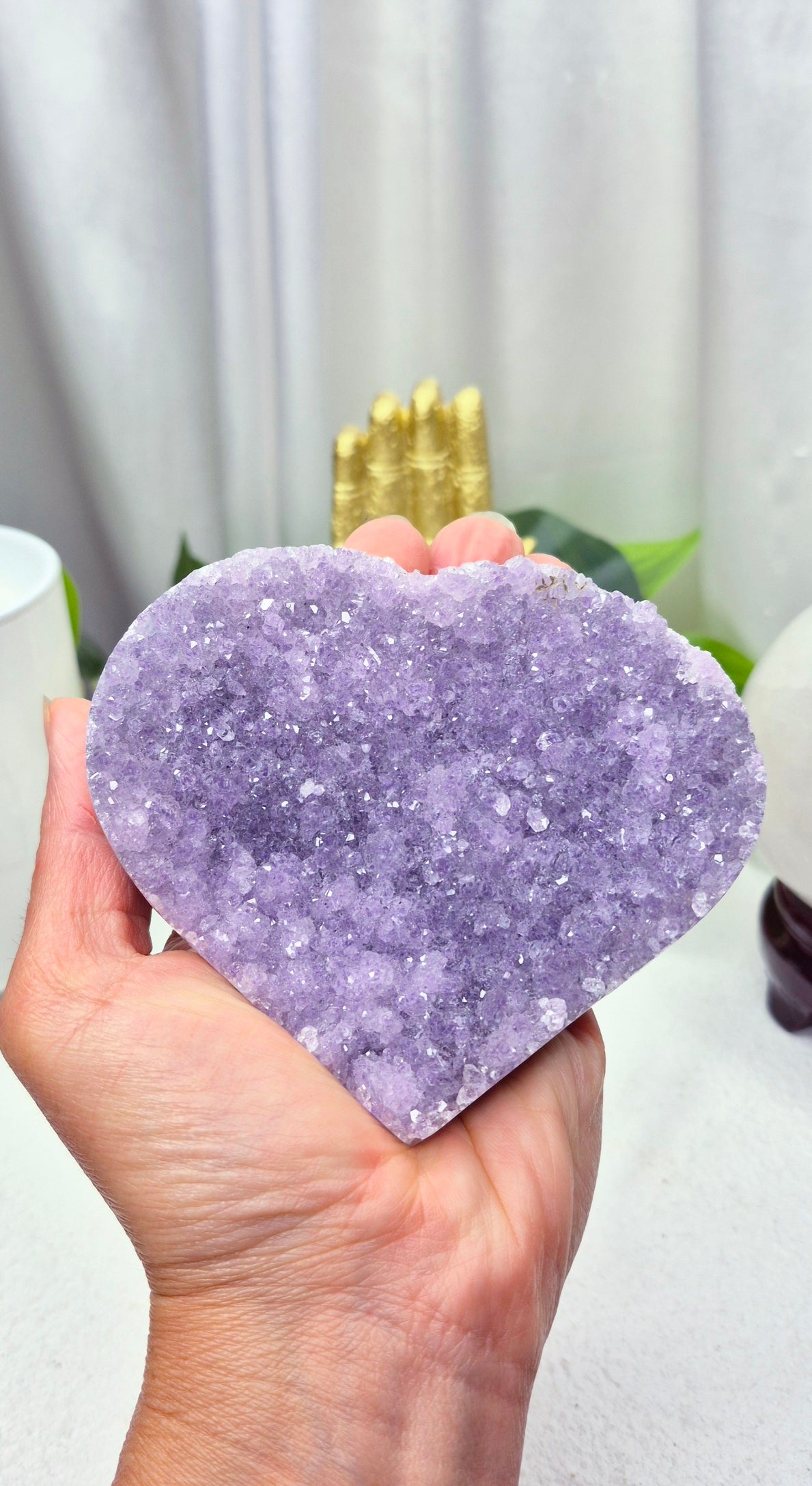 Amethyst Heart Cluster on Stand