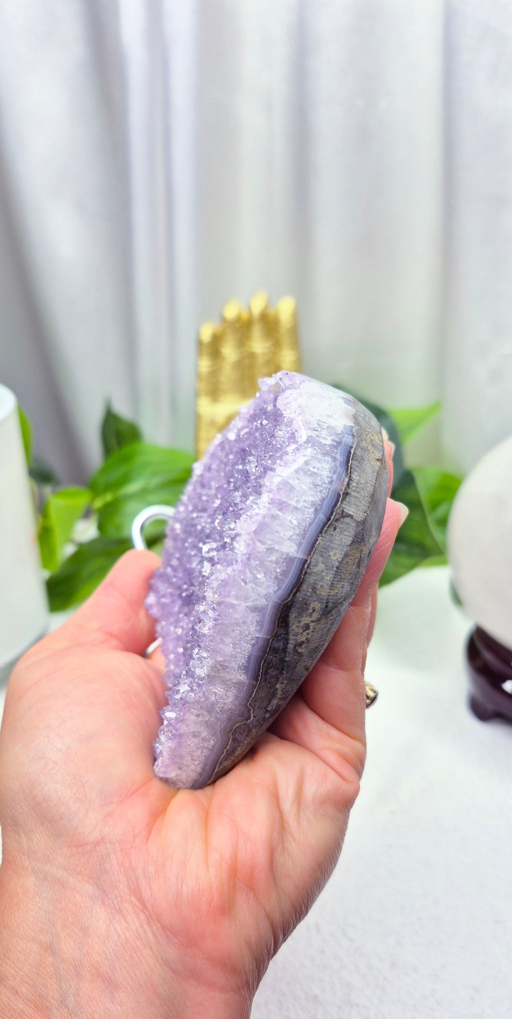 Amethyst Heart Cluster on Stand
