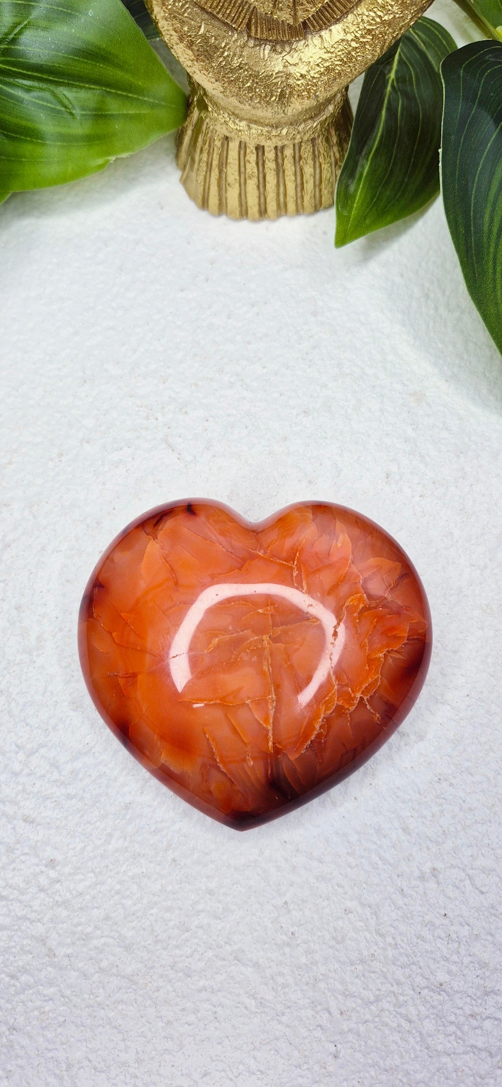 Carnelian Heart with Natural druzy Centre