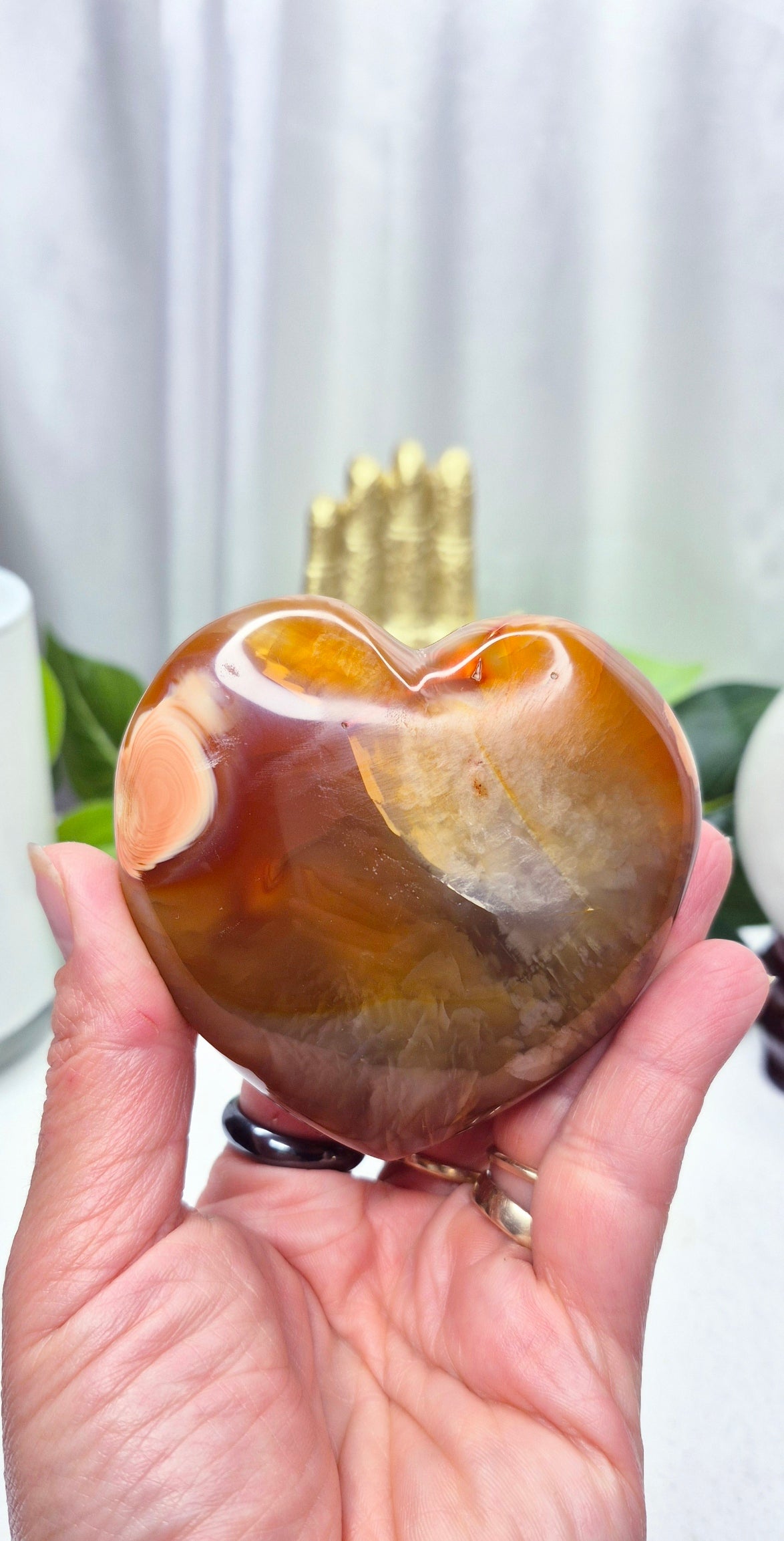 Carnelian Heart Carving #A