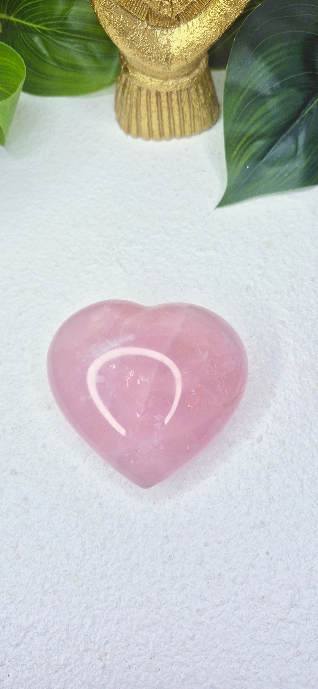 Rose Quartz Heart Carving #C