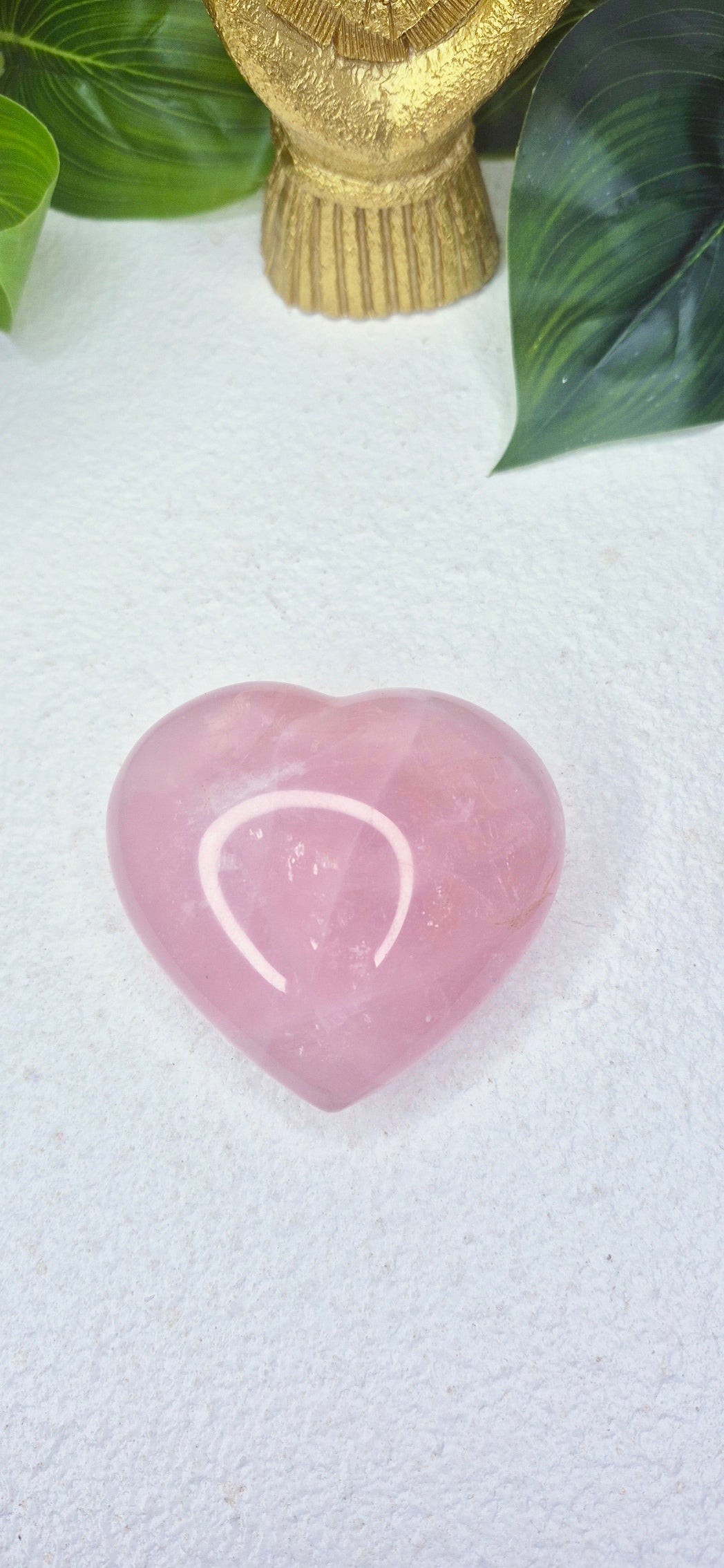 Rose Quartz Heart Carving #C
