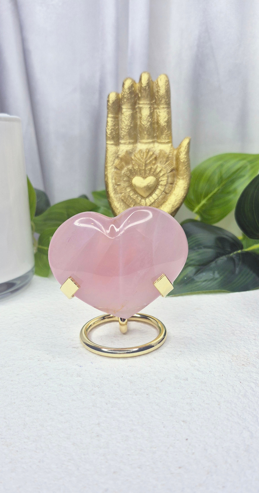 Rose Quartz carving On Stand