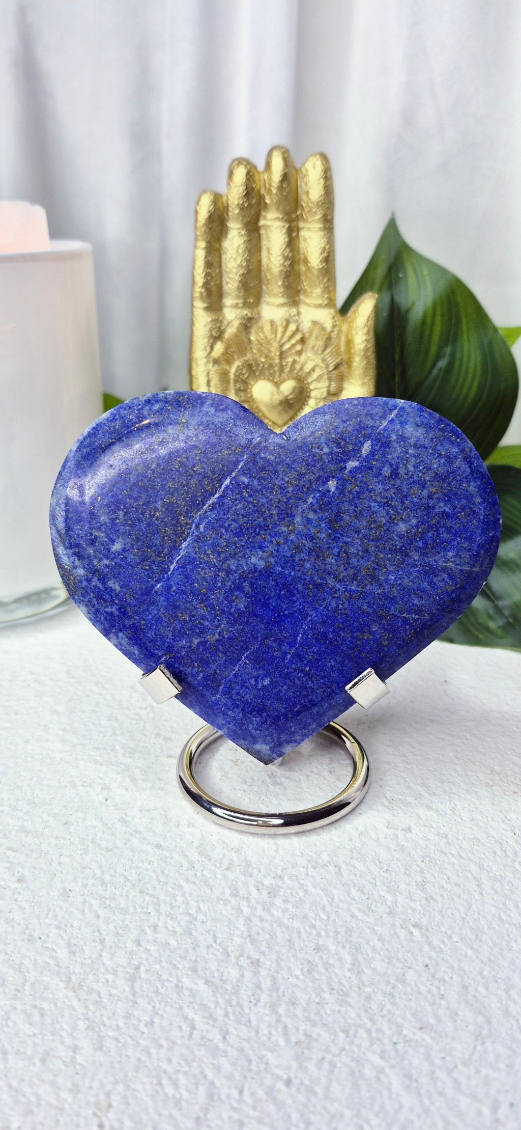 Lapis Lazuli Heart Carving on Stand
