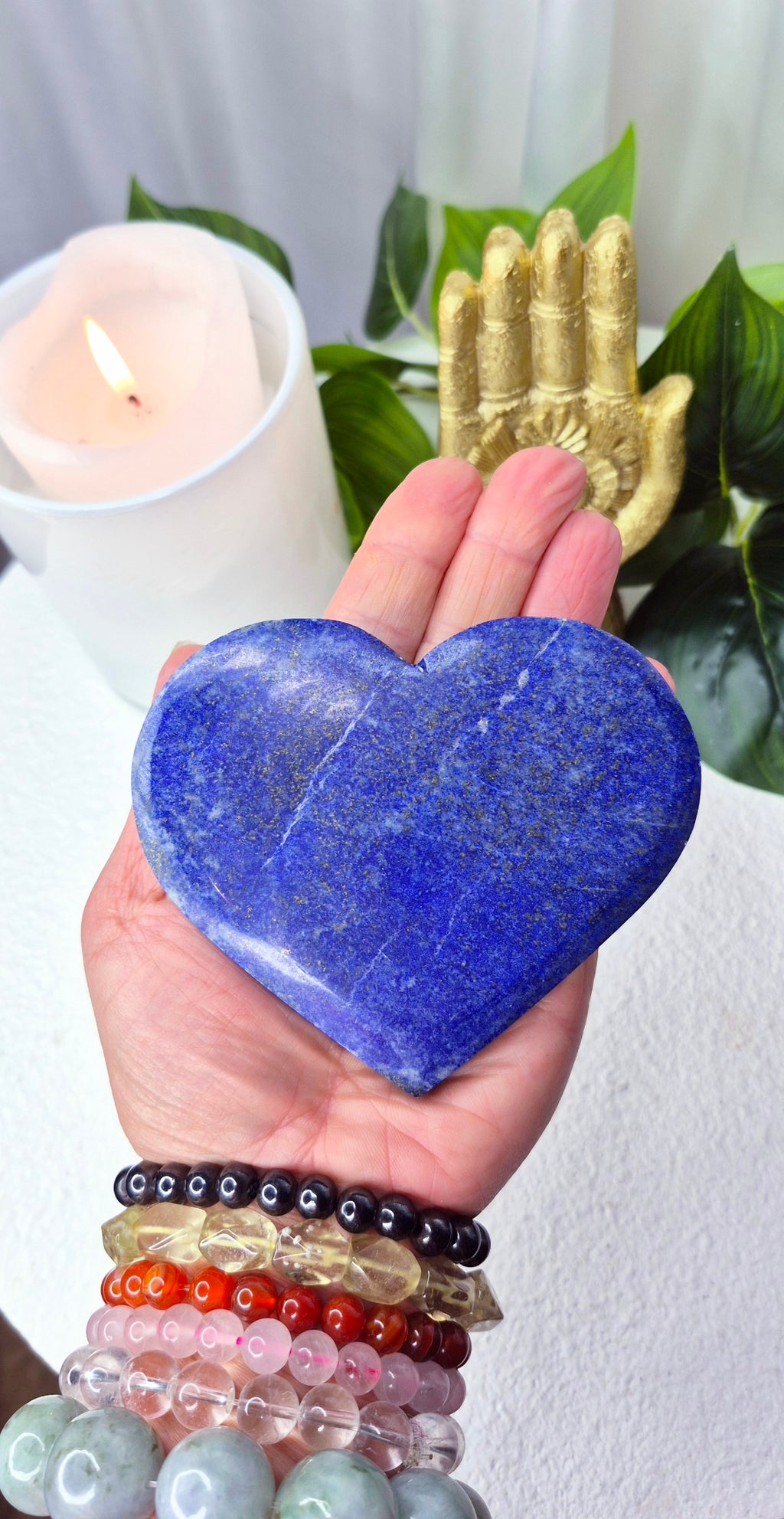 Lapis Lazuli Heart Carving on Stand