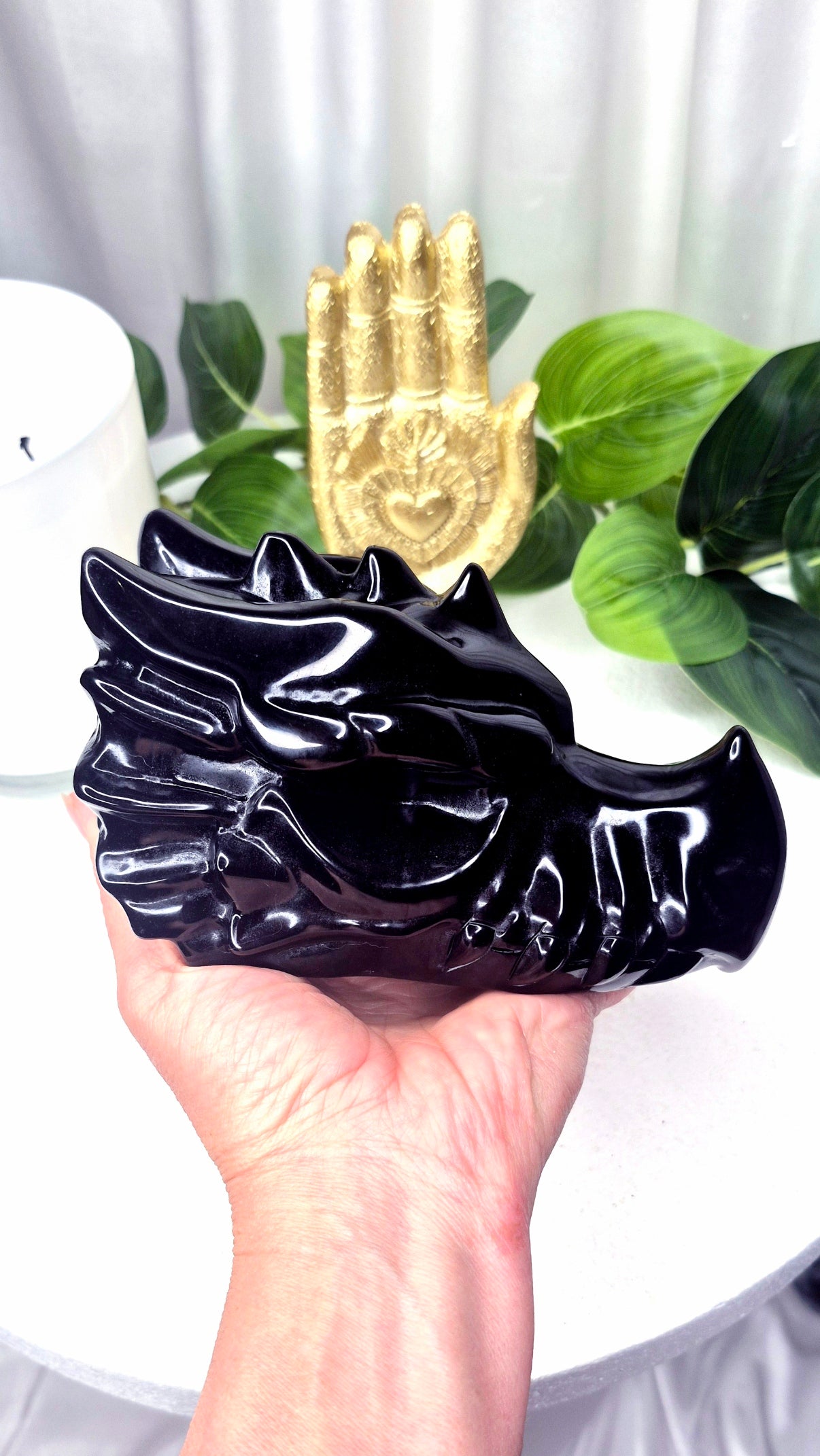 Black Obsidian Head Carving