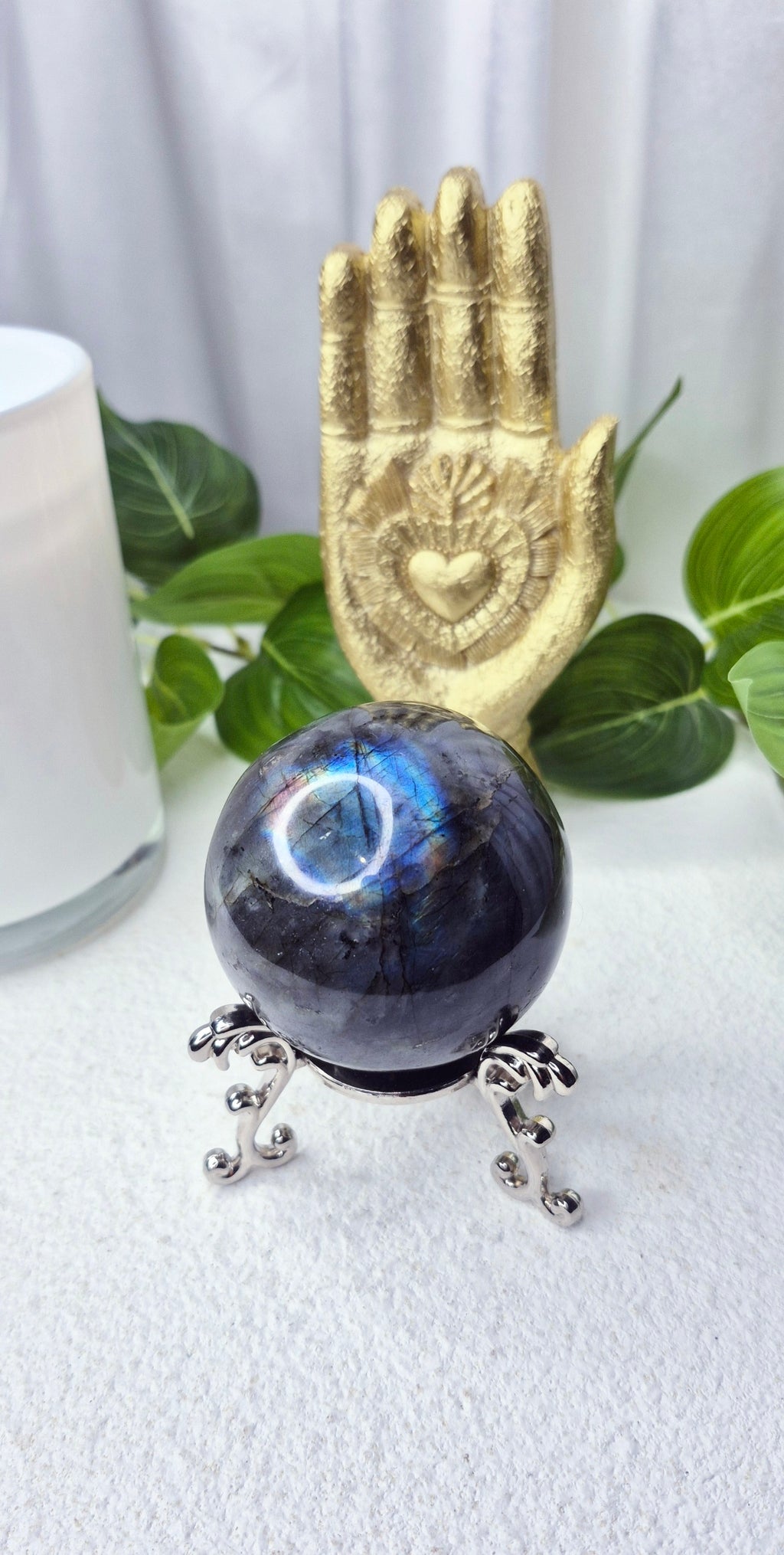 labradorite Sphere on Stand  #A
