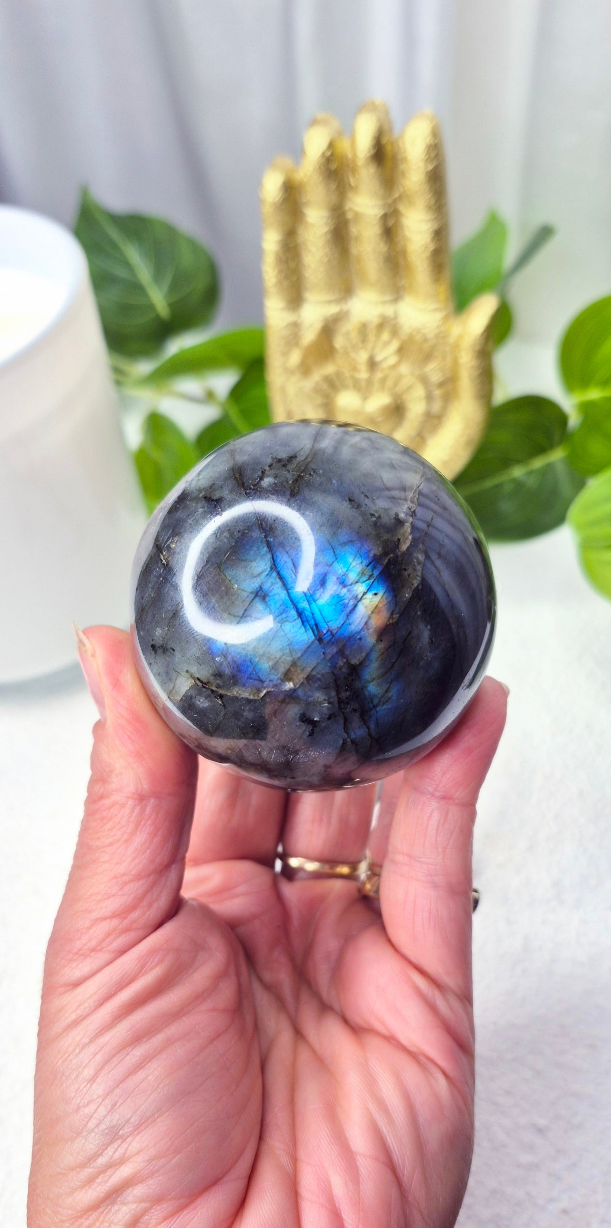 labradorite Sphere on Stand  #A