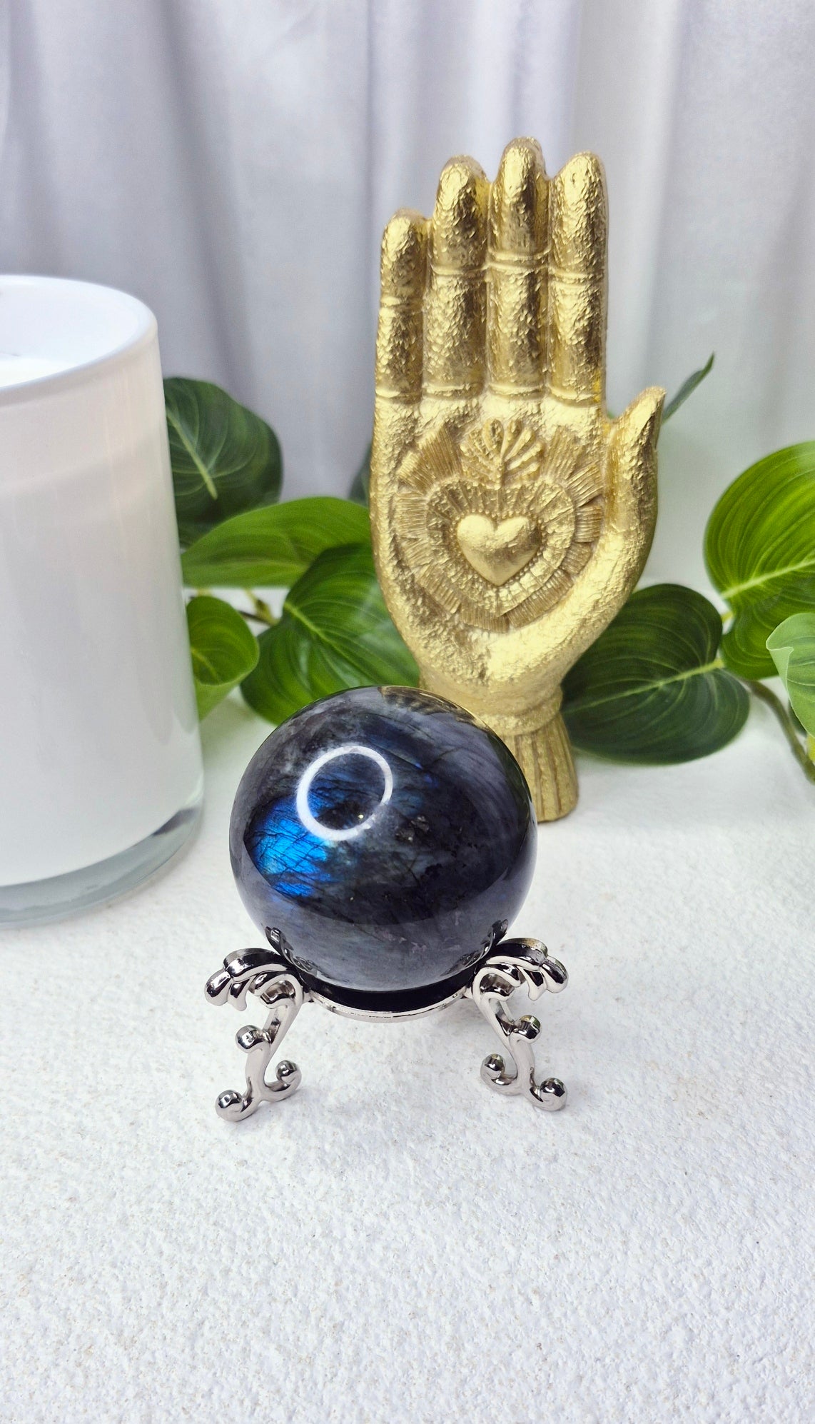 Labradorite sphere on Stand #C