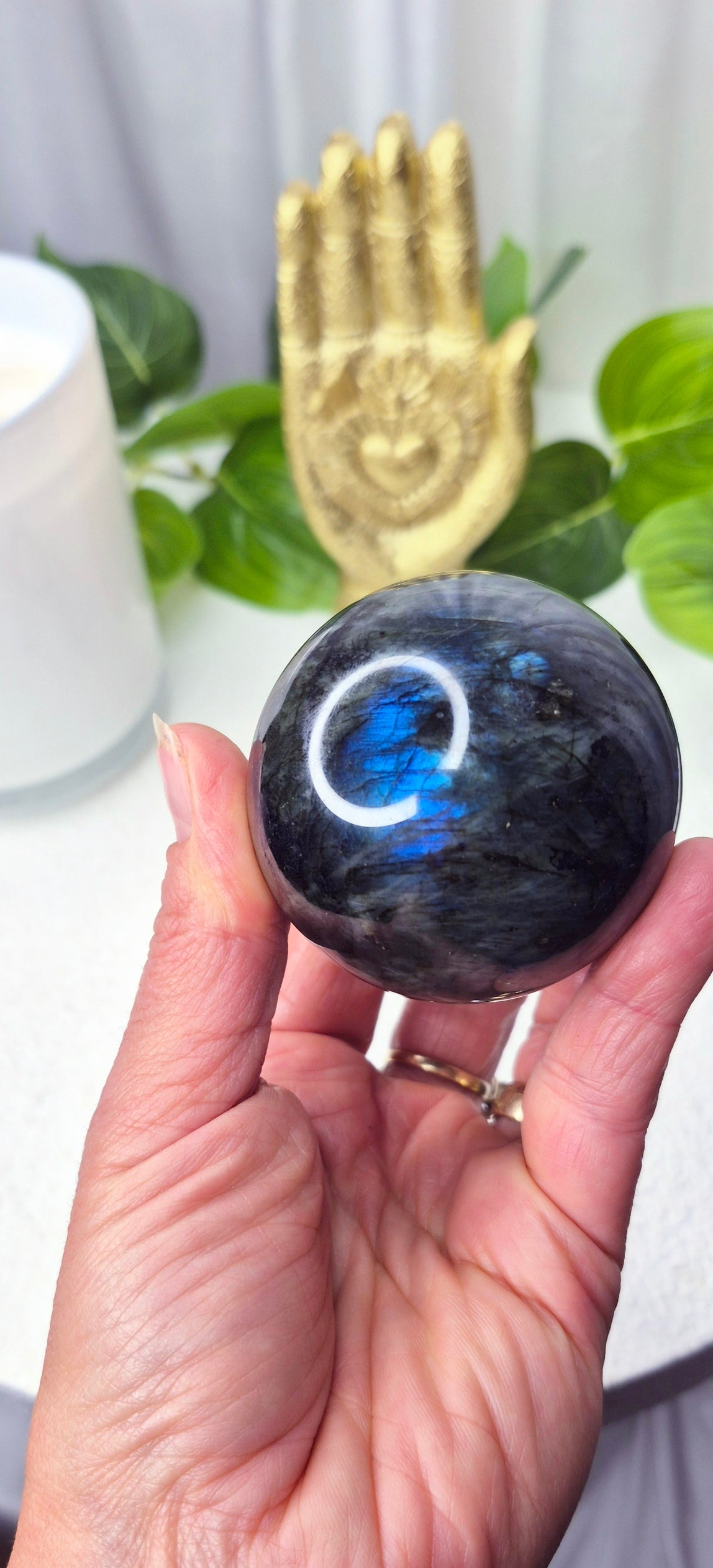 Labradorite sphere on Stand #C