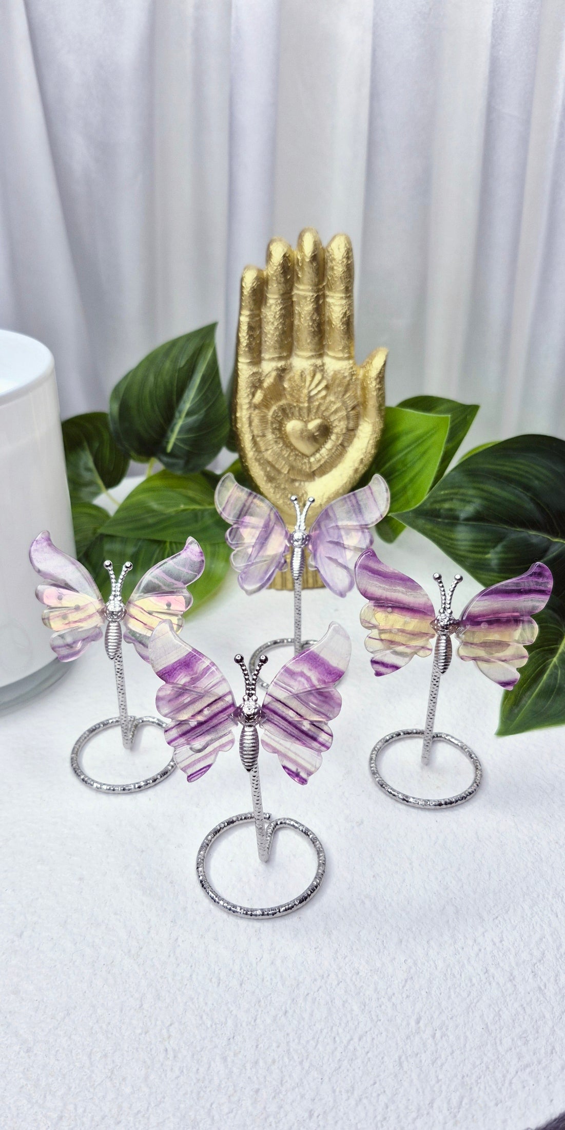 Fluorite Butterfly Wings on Stand