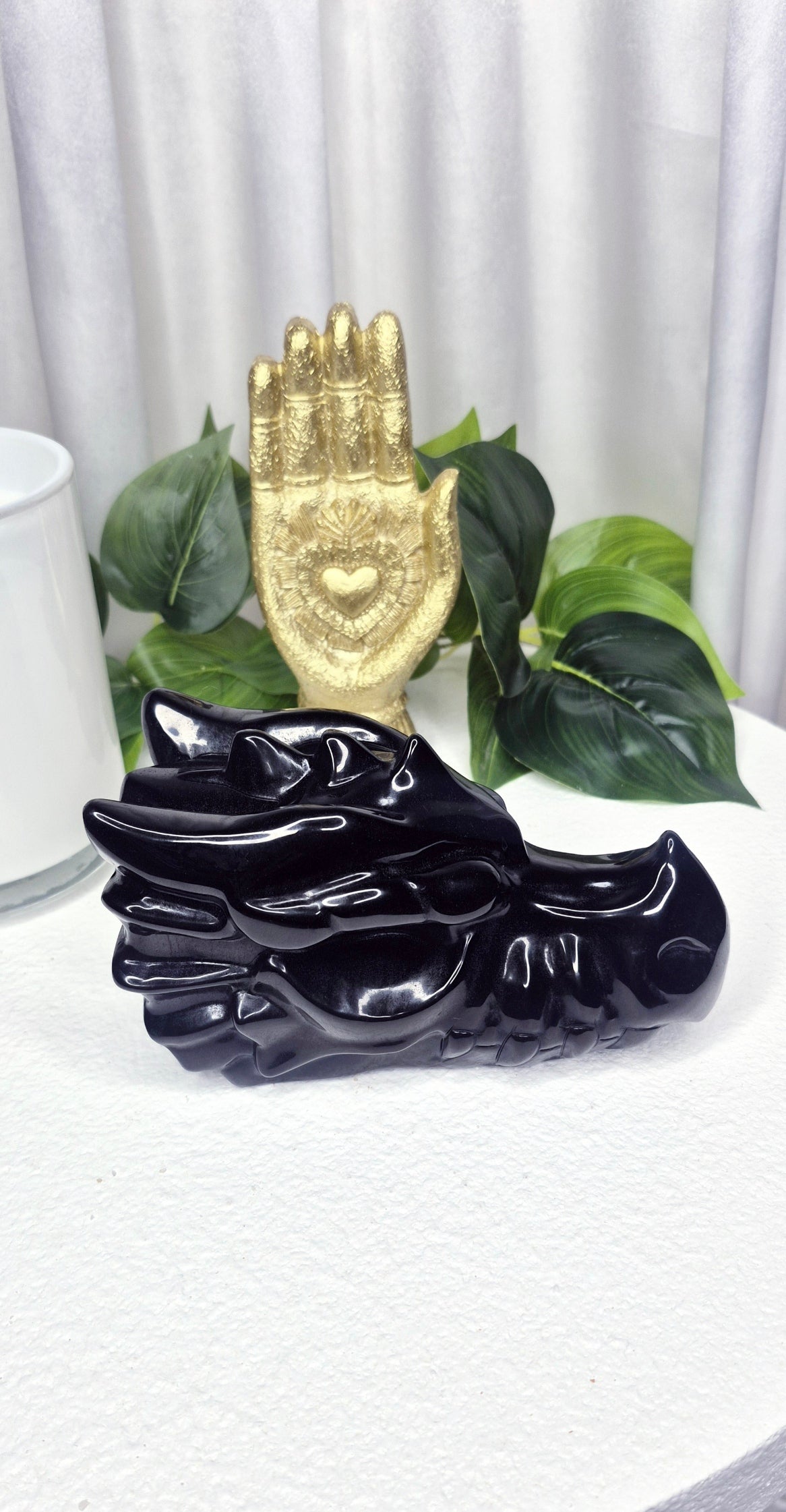 Black Obsidian Head Carving
