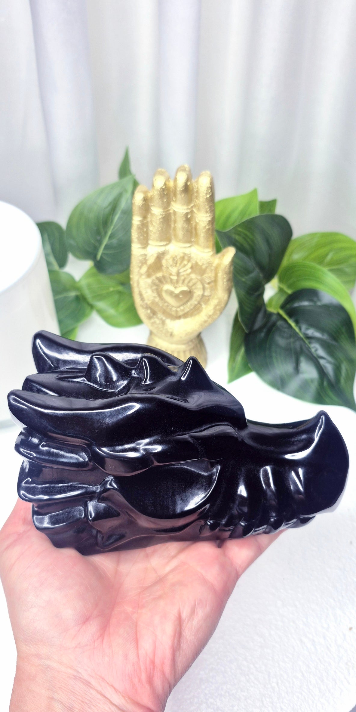 Black Obsidian Head Carving