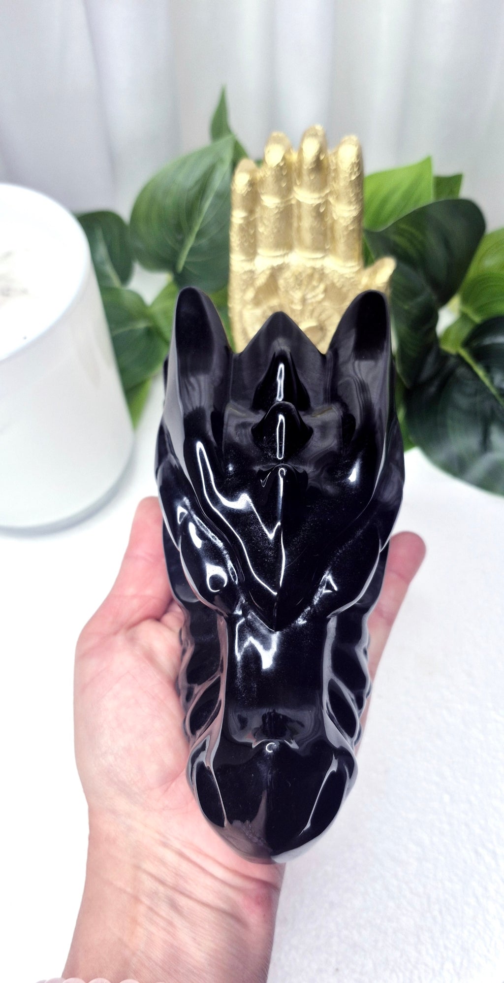 Black Obsidian Head Carving