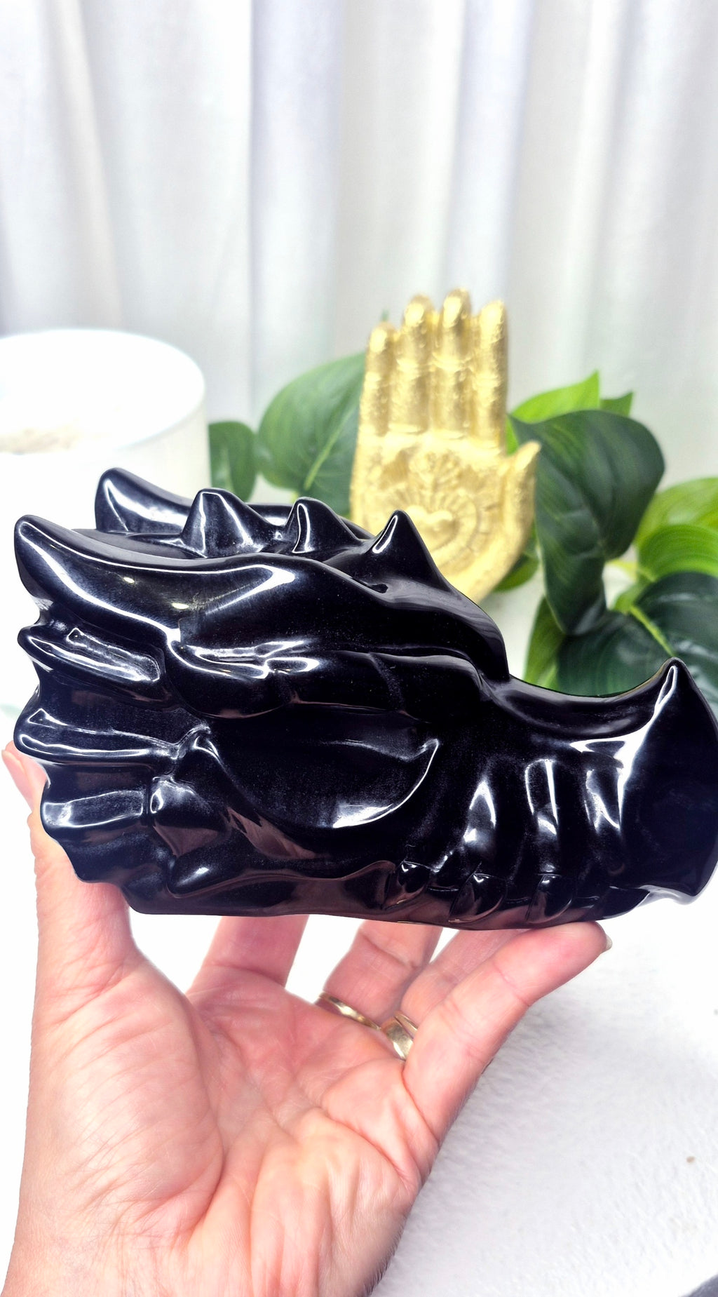 Black Obsidian Head Carving