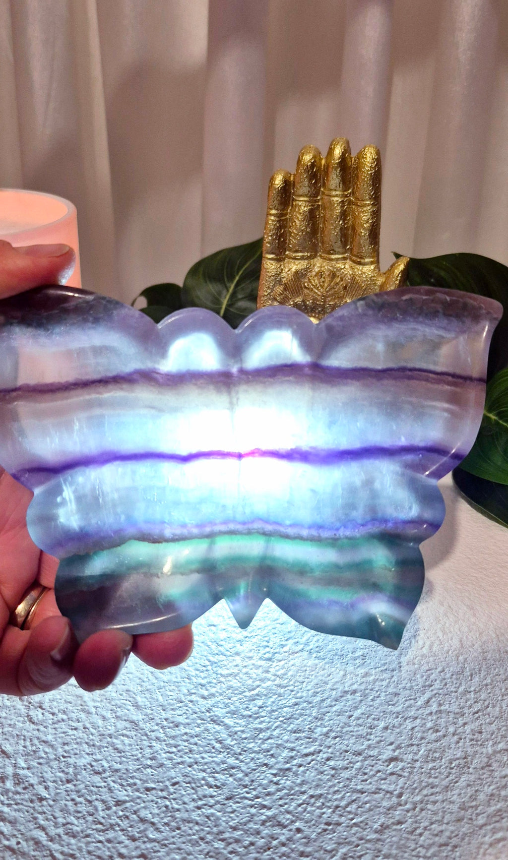 Rainbow Fluorite Butterfly Bowl
