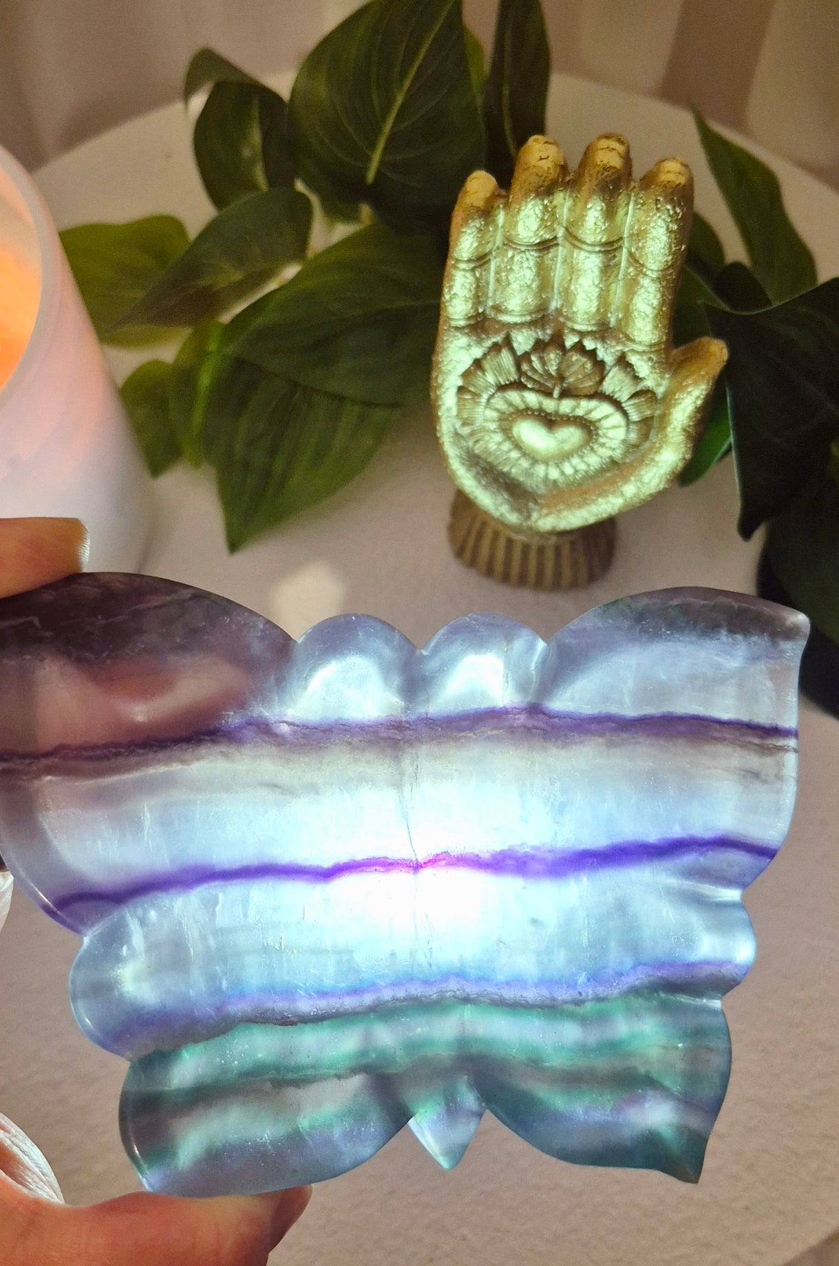 Rainbow Fluorite Butterfly Bowl