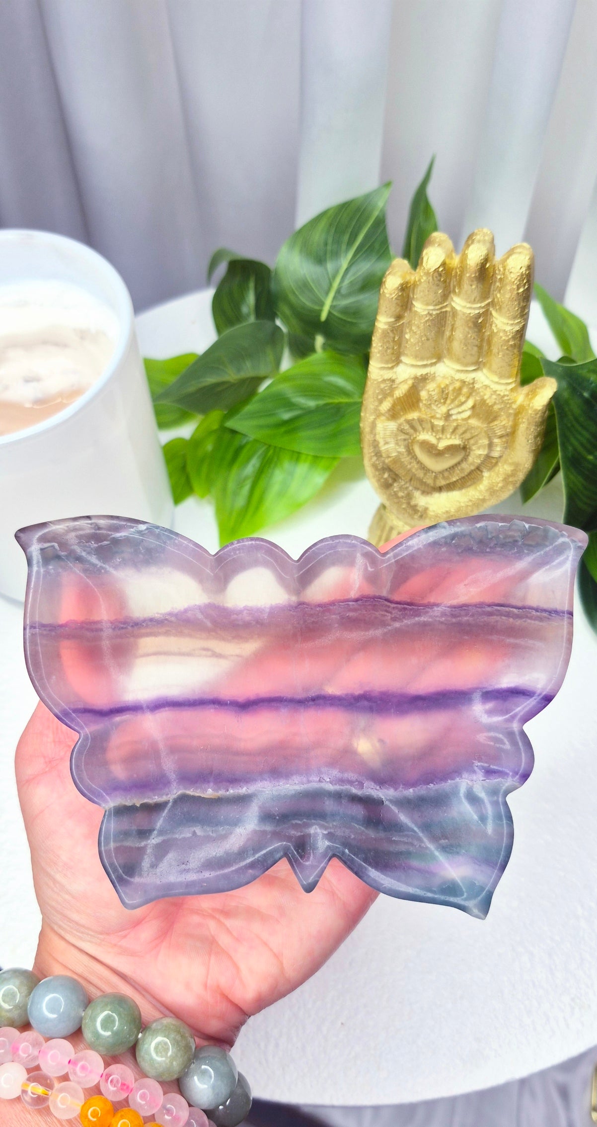 Rainbow Fluorite Butterfly Bowl
