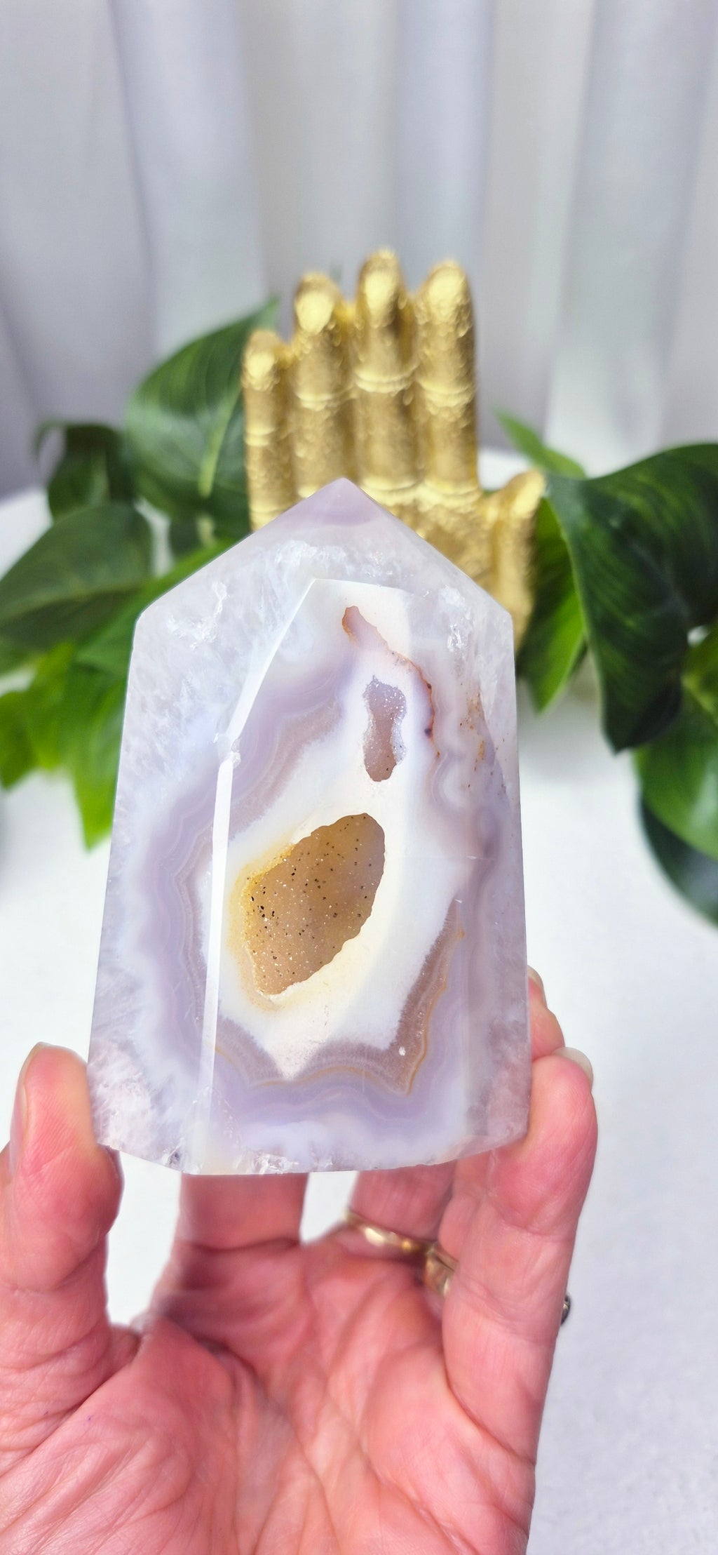 Druzy Agate Geode Polished Point