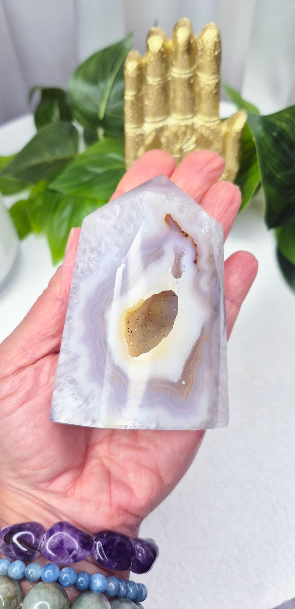 Druzy Agate Geode Polished Point