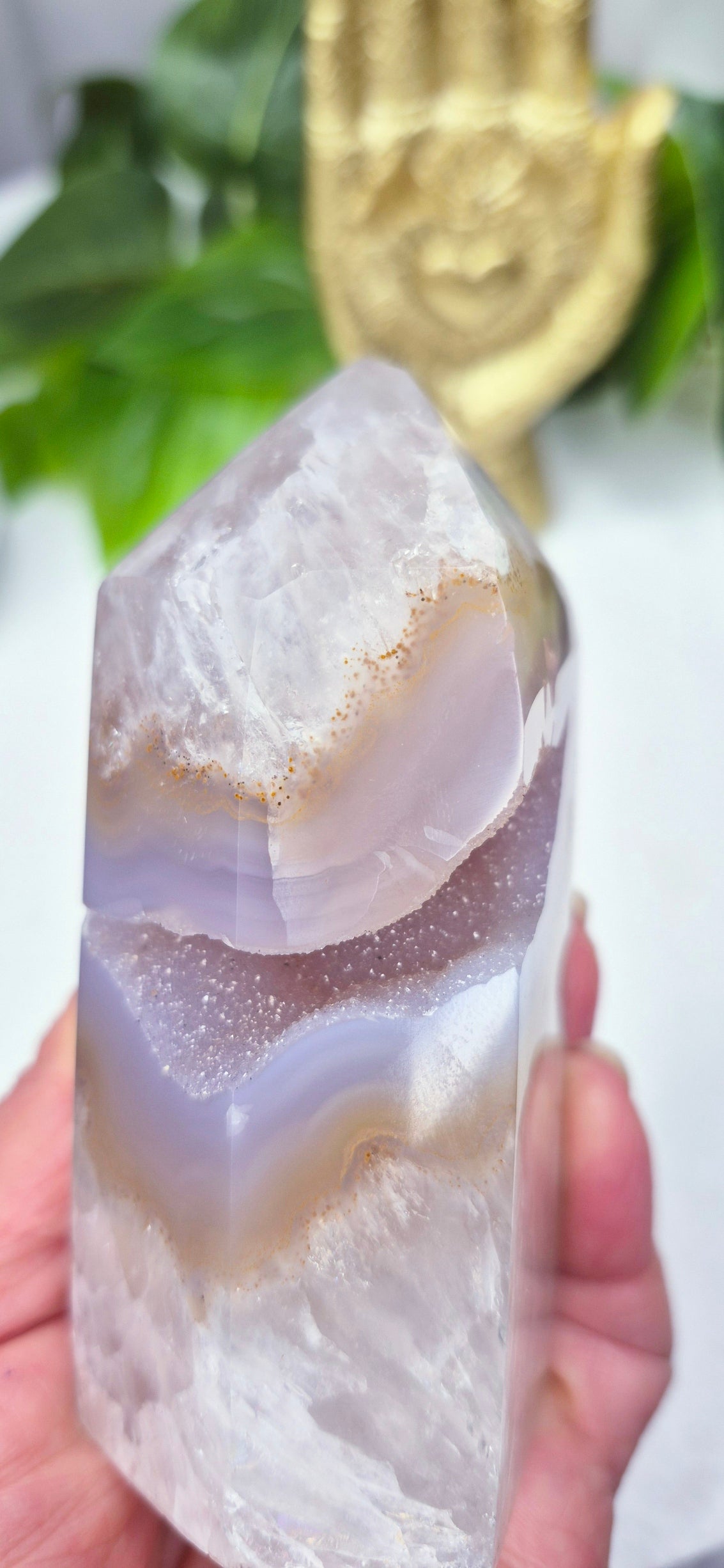 Druzy Agate Geode Polished Point