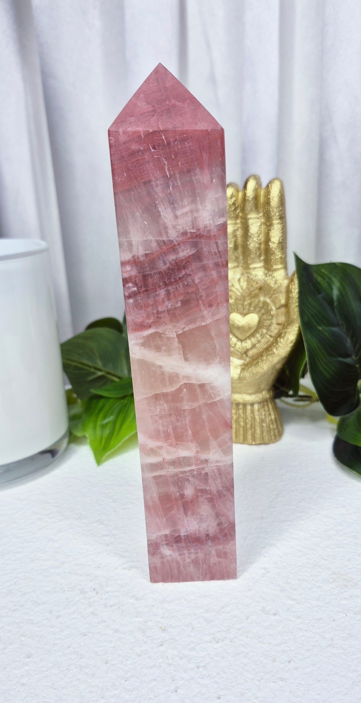 Rose Calcite Tower