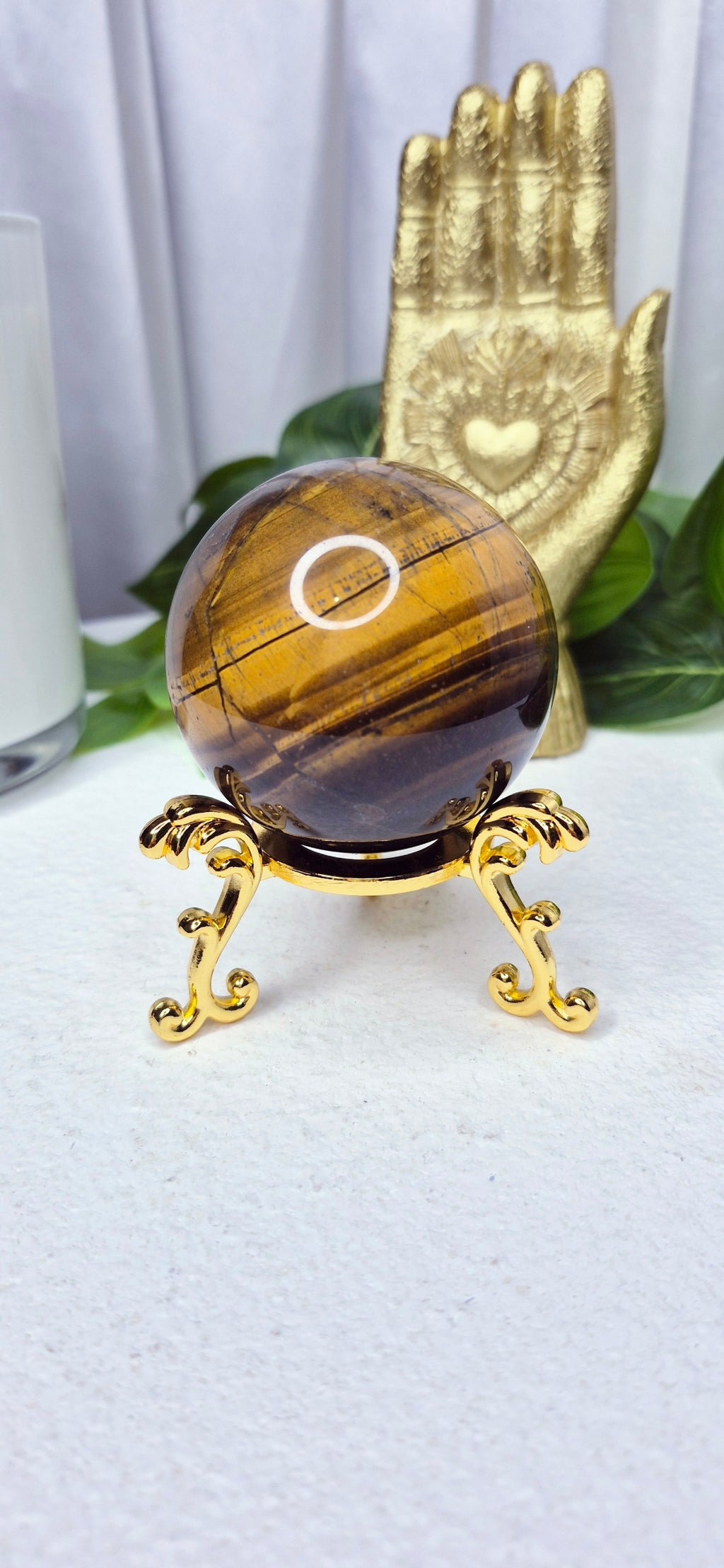 Tigers Eye Sphere on Stand
