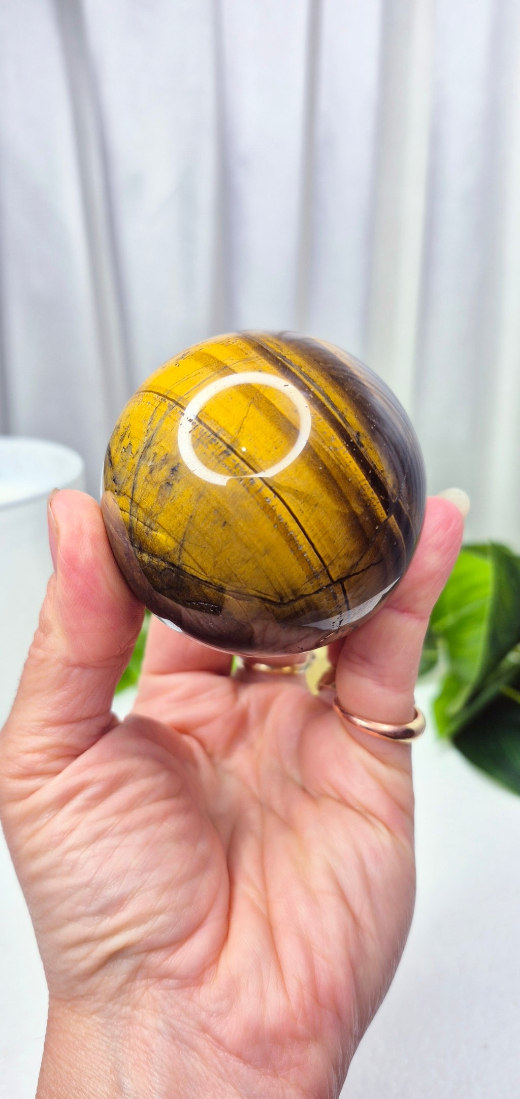 Tigers Eye Sphere on Stand