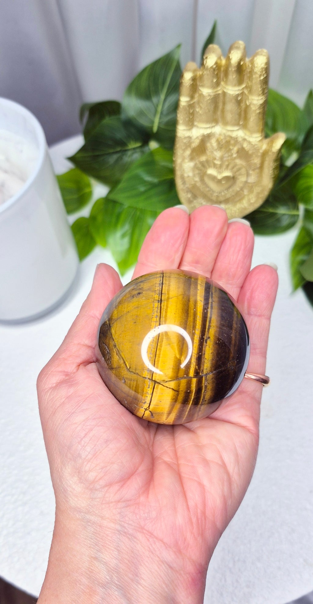Tigers Eye Sphere on Stand