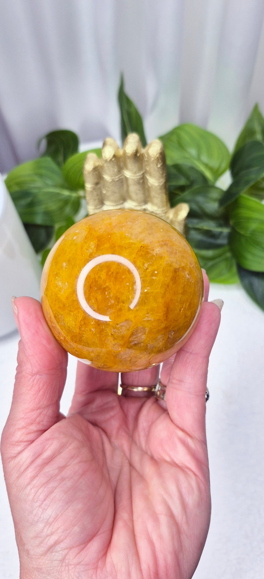 A-Grade Golden Healer Sphere on Stand #A