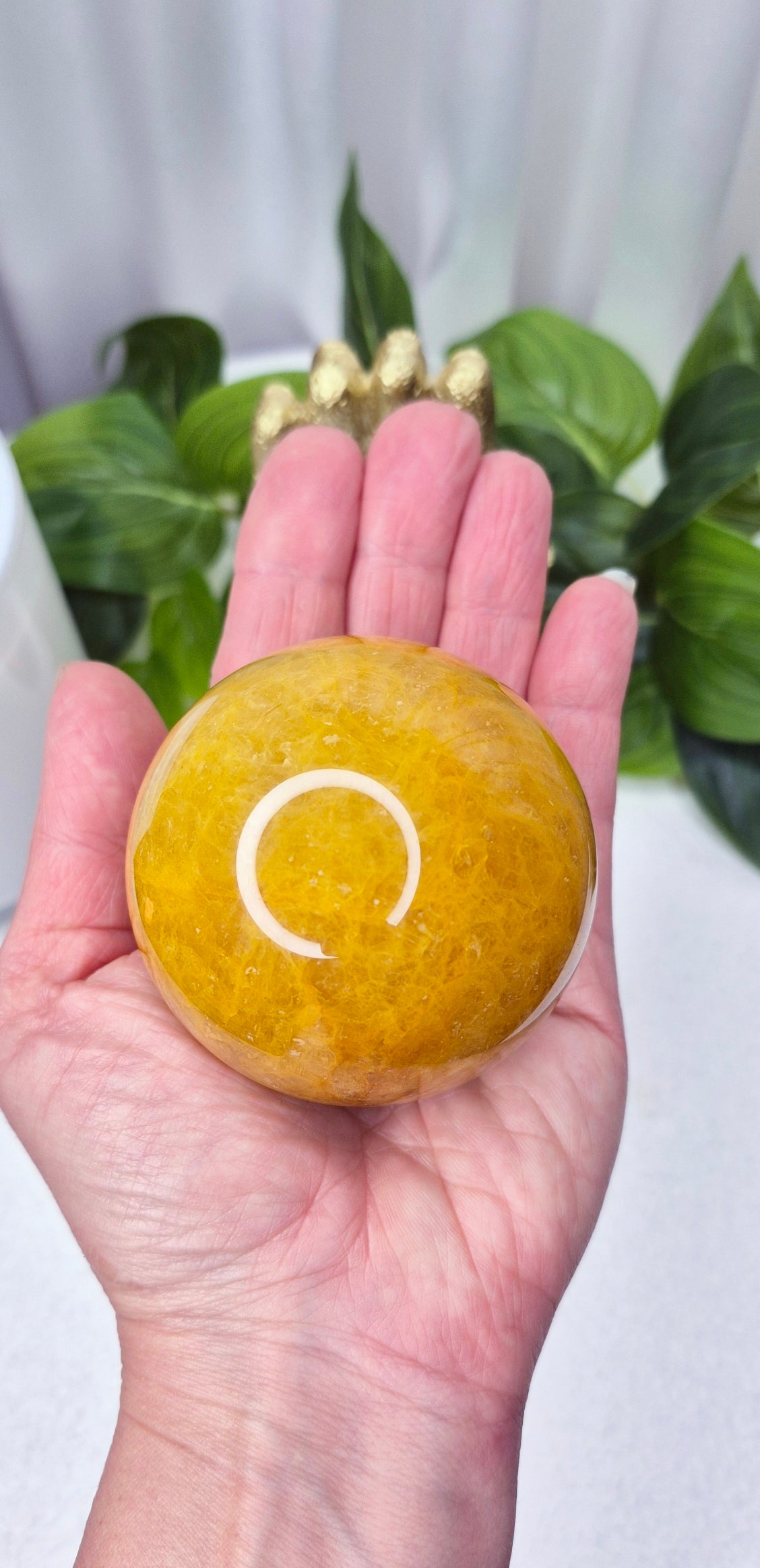 A-Grade Golden Healer Sphere on Stand #A