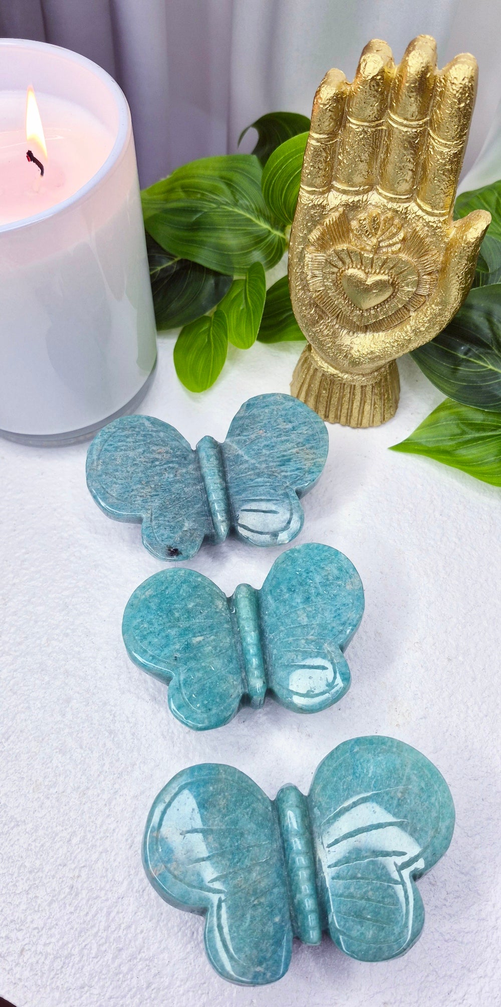 Amazonite 3D Butterfly Carving