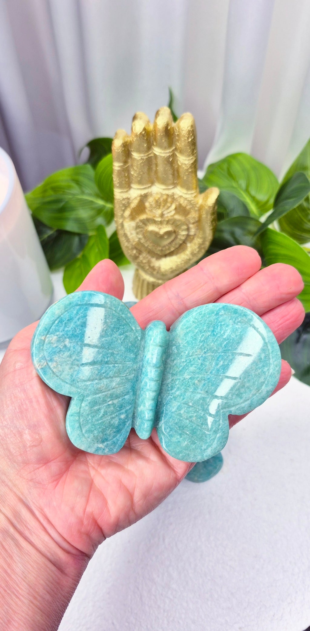 Amazonite 3D Butterfly Carving