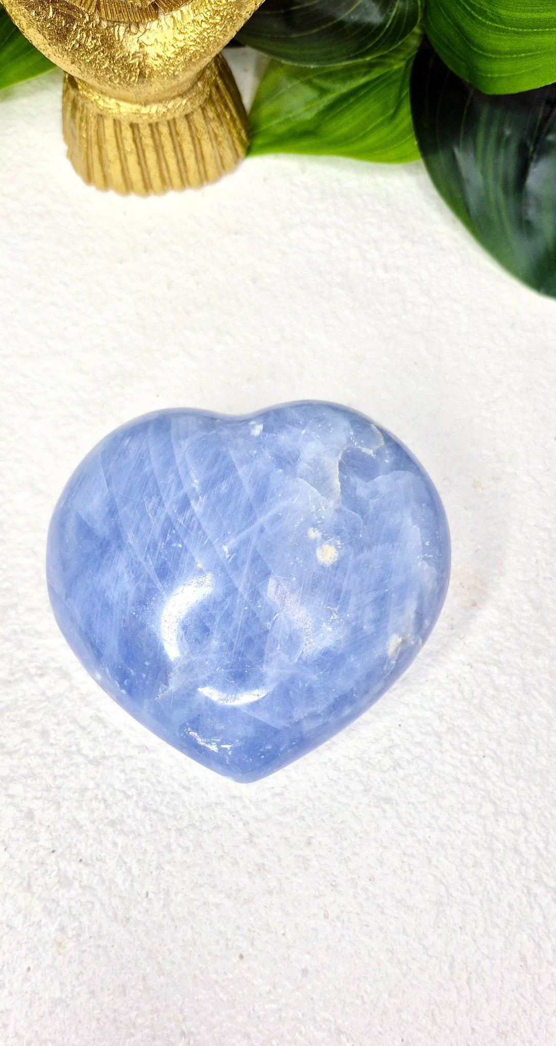 Blue Calcite Heart Carving (Large)
